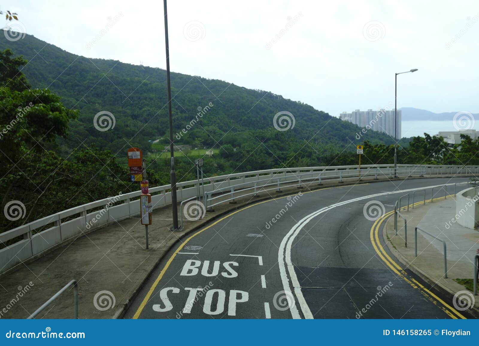 hong kong motorway road shot from double-decker bus