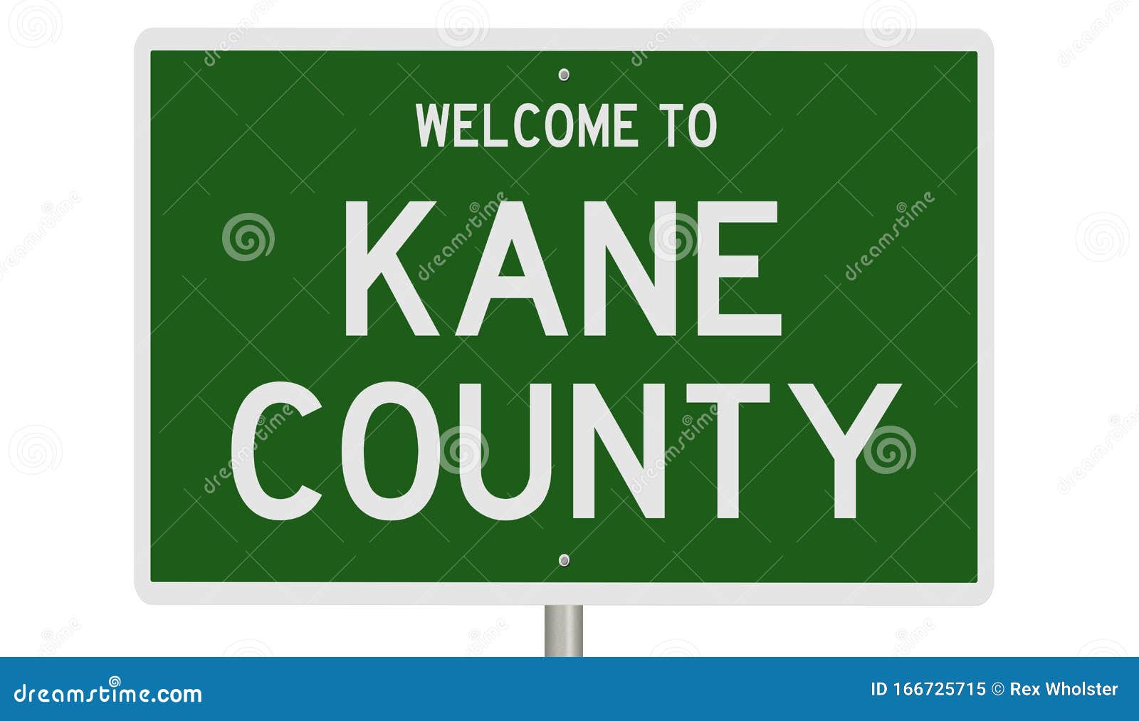 Road sign for Kane County stock illustration. Illustration of street