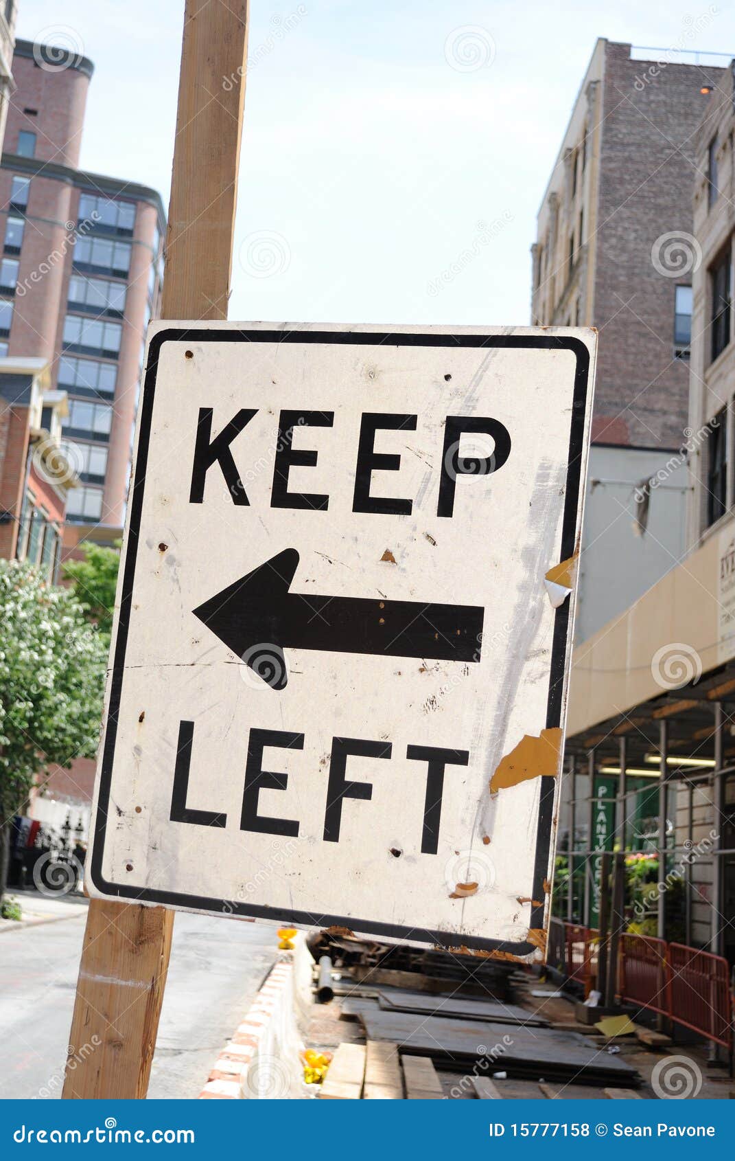road sign keep left