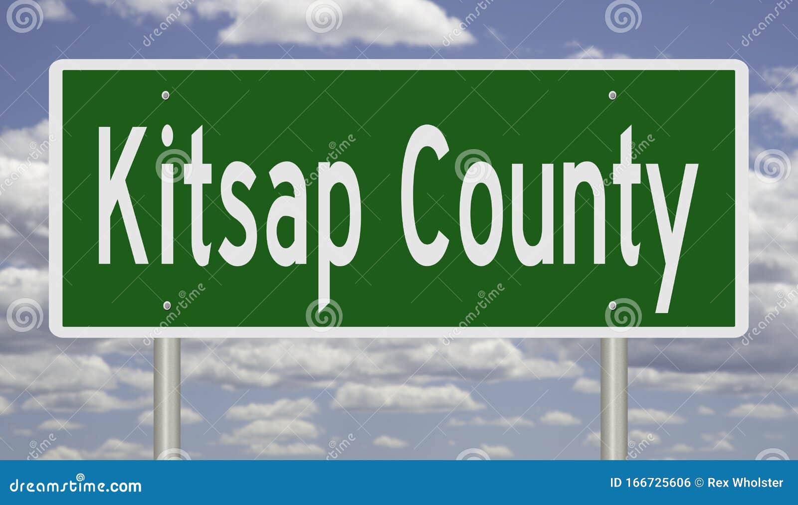 Kitsap County, Washington Outline Map Set Vector Illustration
