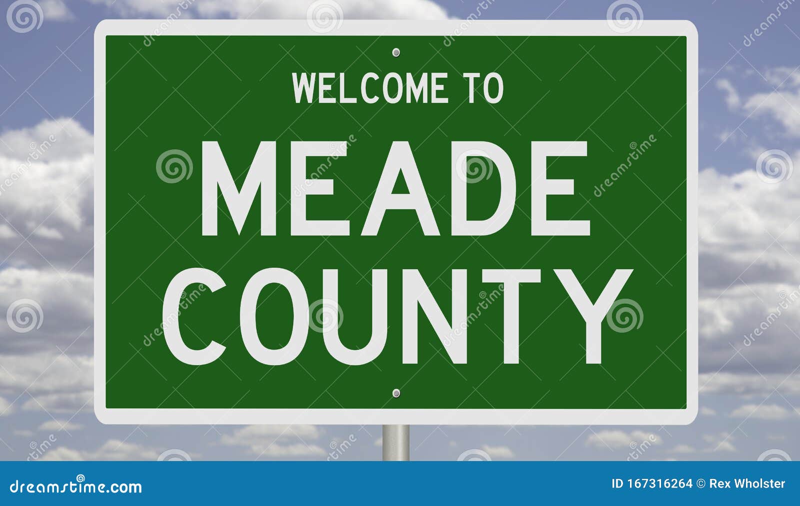 Road sign for Meade County stock illustration. Illustration of dakota