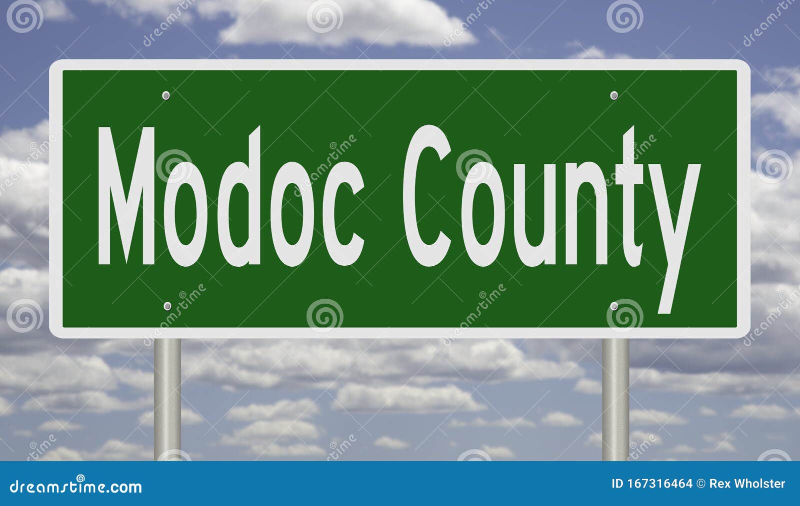 Road sign for Modoc County stock illustration. Illustration of location