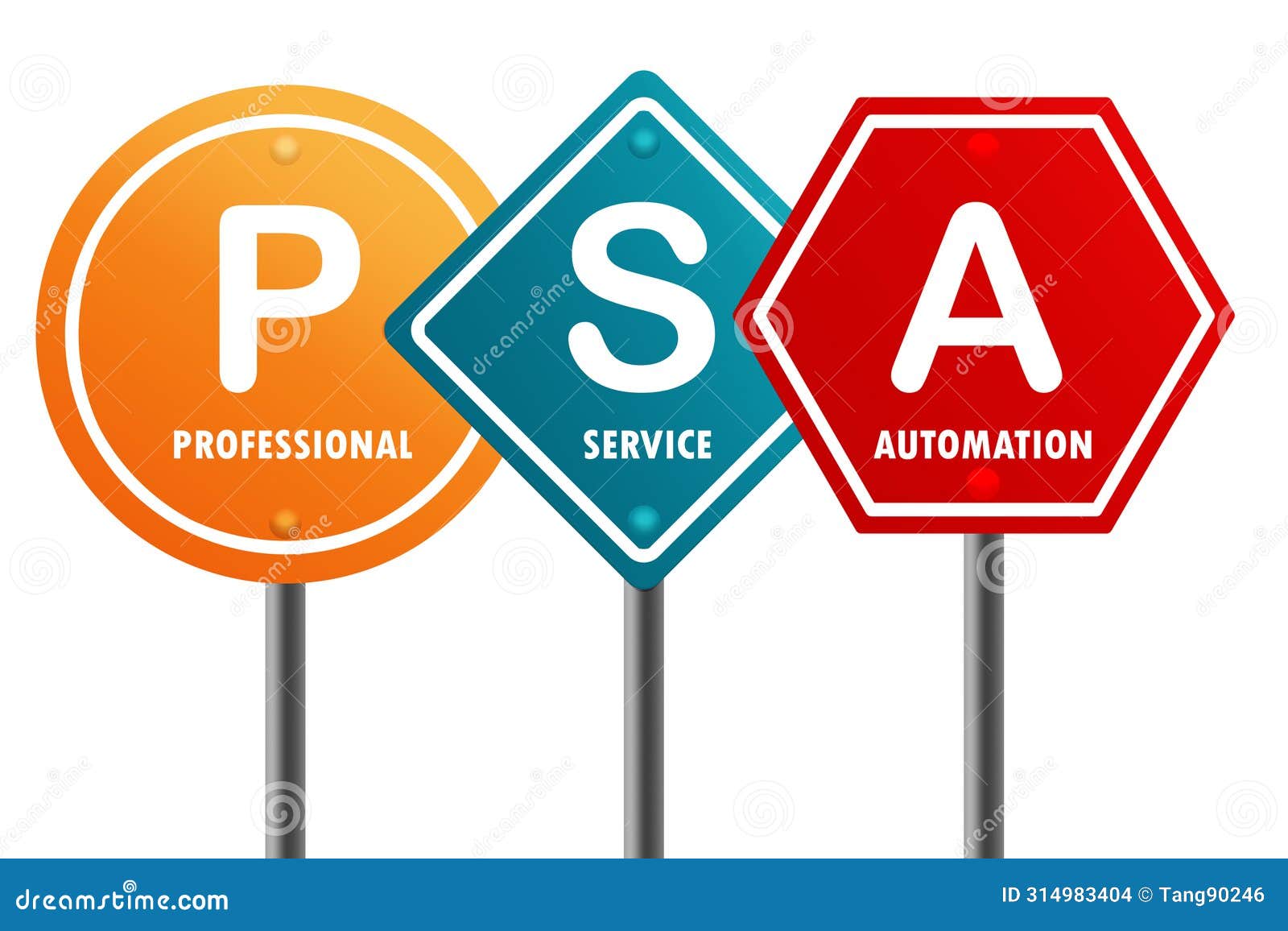 road sign with psa professional services administration word