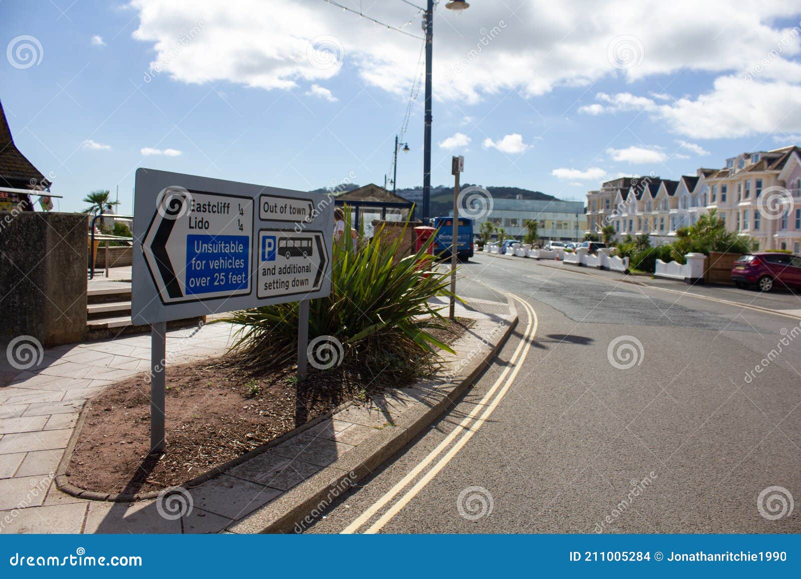 A Road Sign on the Seafront in the Town of Teignmouth in Devon Stock