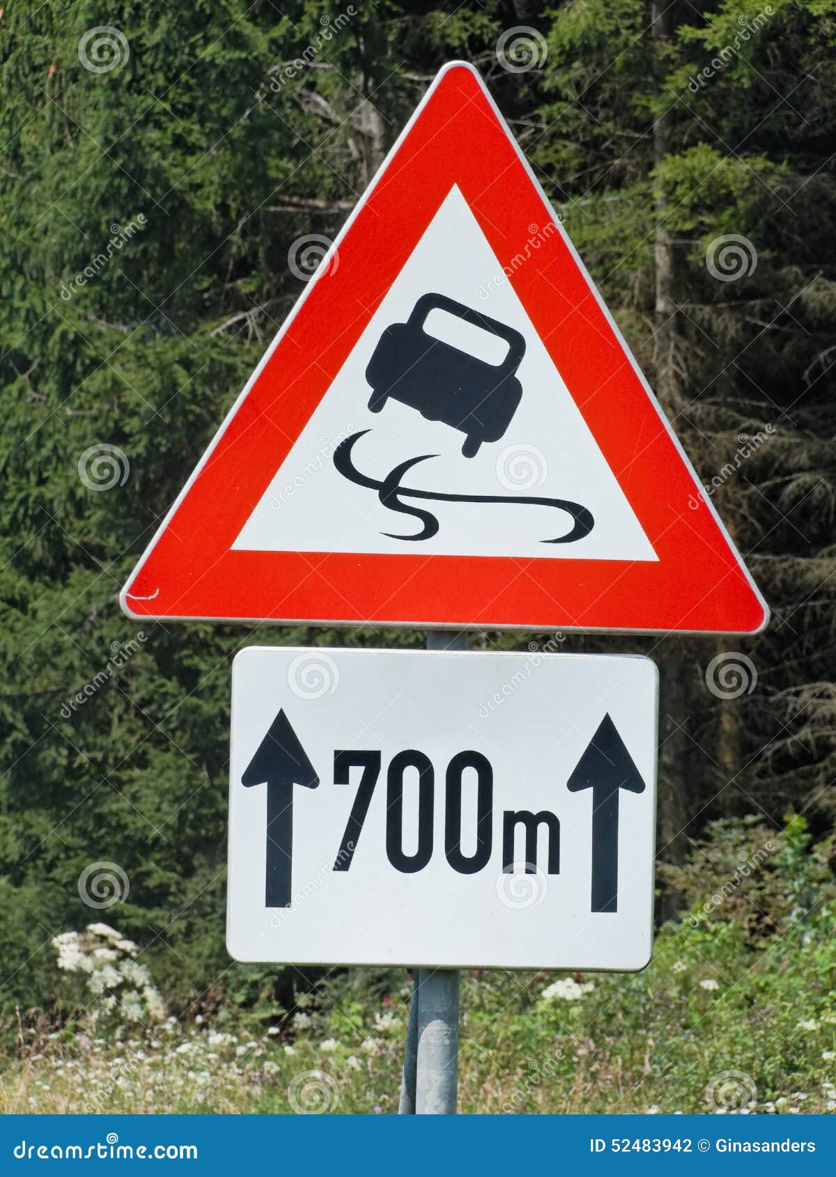 Road sign skidding stock photo. Image of sign, attentive 52483942