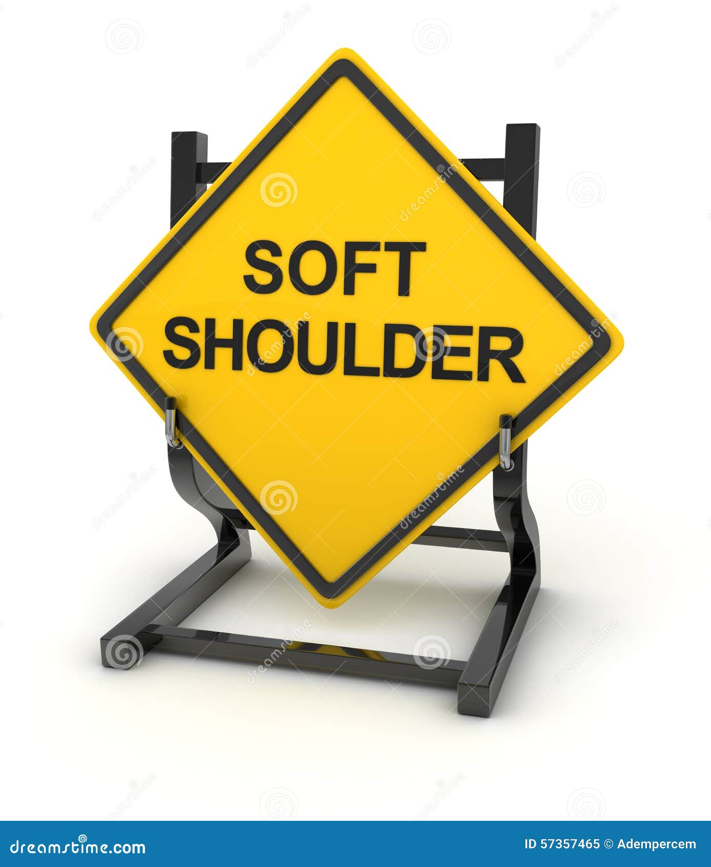 Road sign - soft shoulder stock illustration. Illustration of street - 57357465