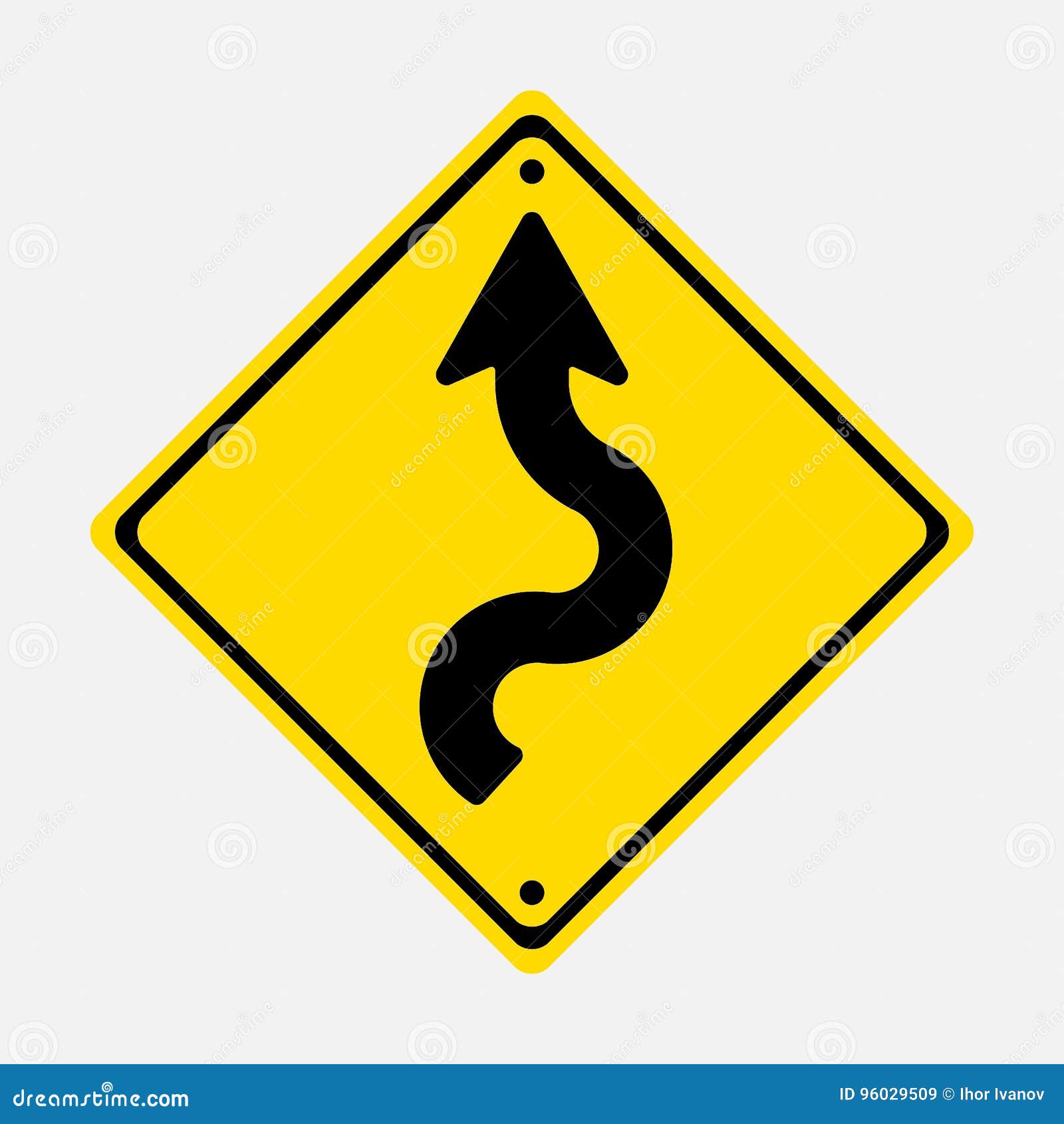 Winding Road Sign Clip Art