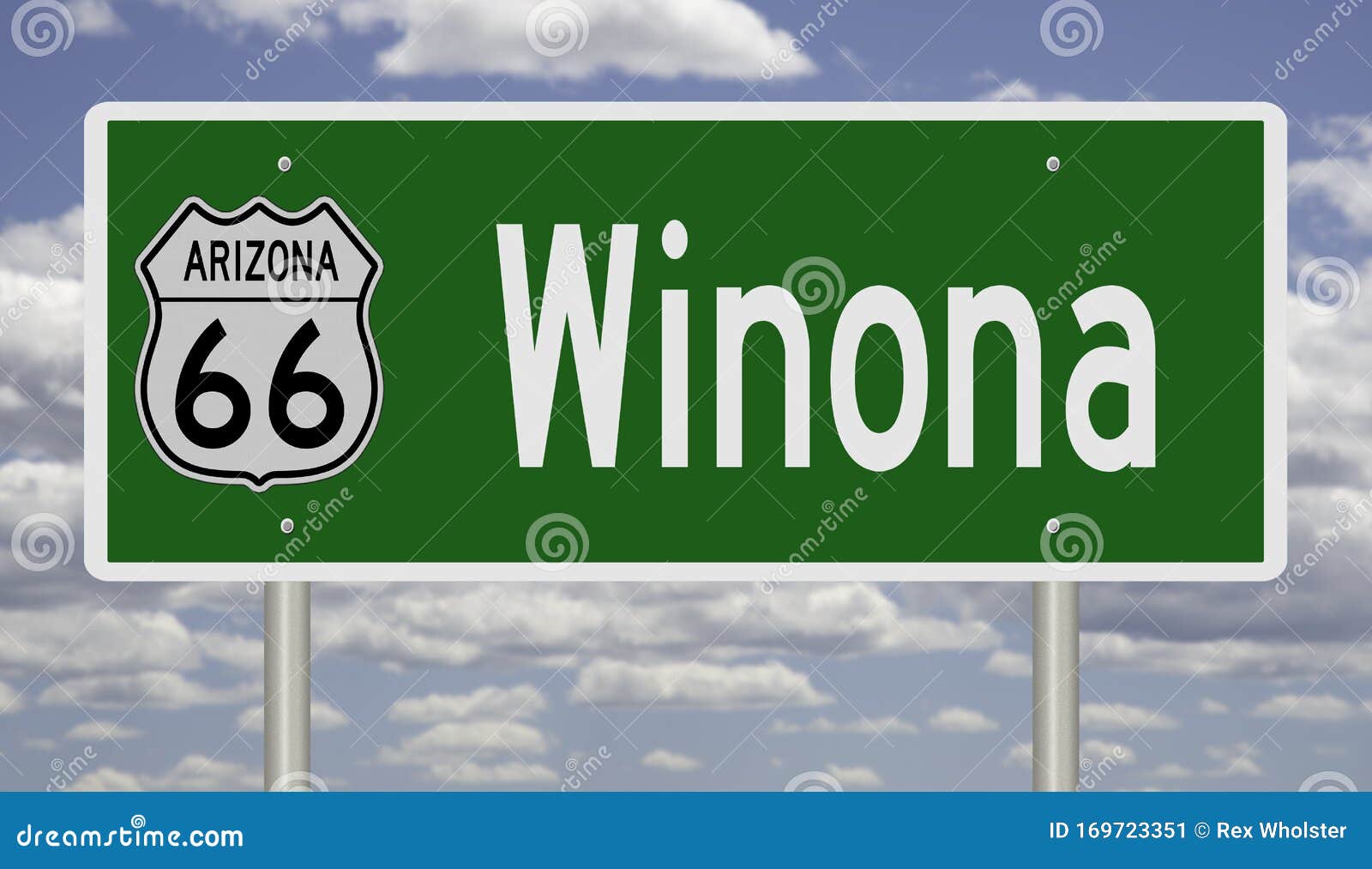 Road Sign for Winona Arizona on Route 66 Stock Illustration