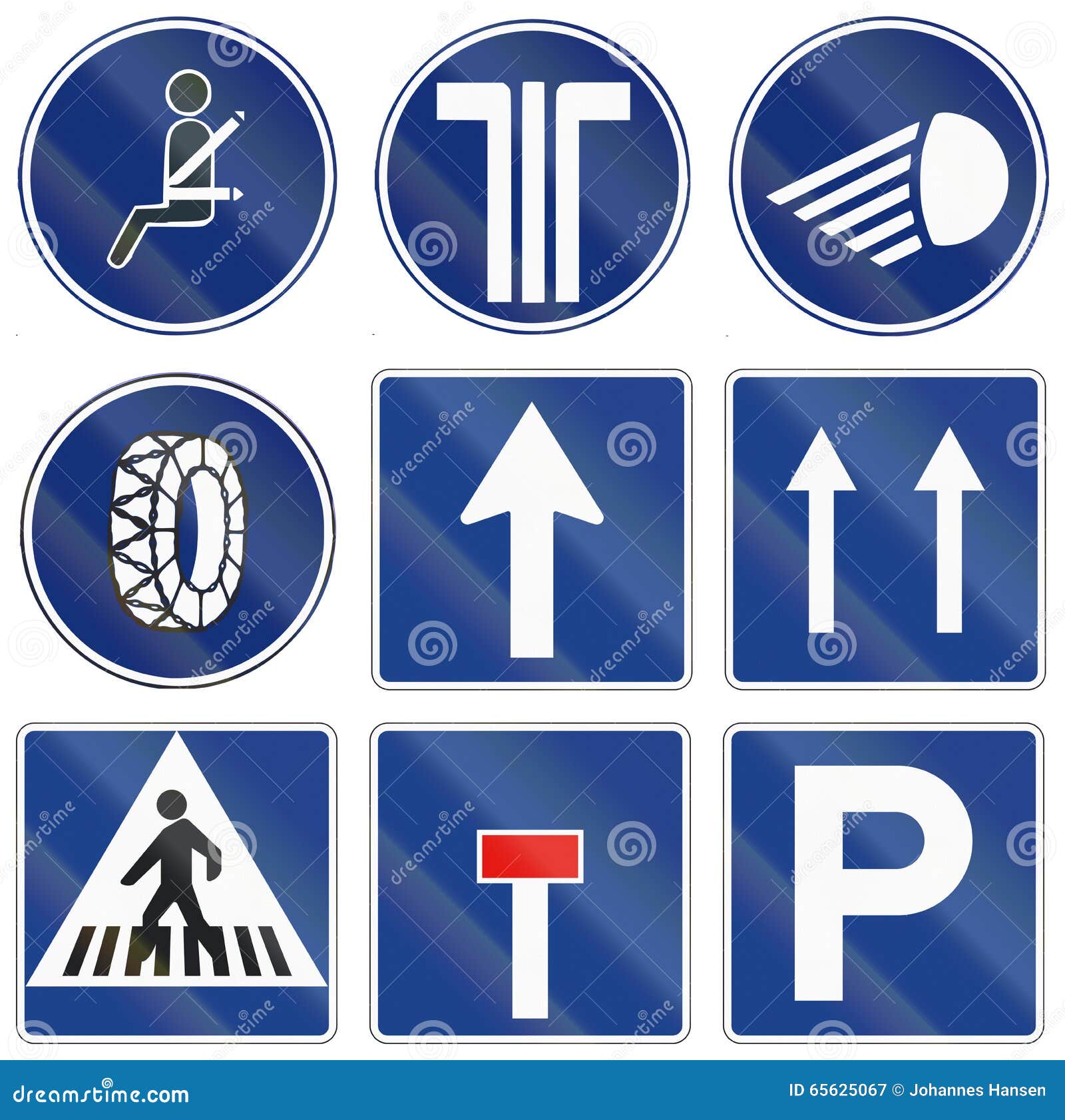 Road signs used in Spain stock illustration. Illustration of mandatory