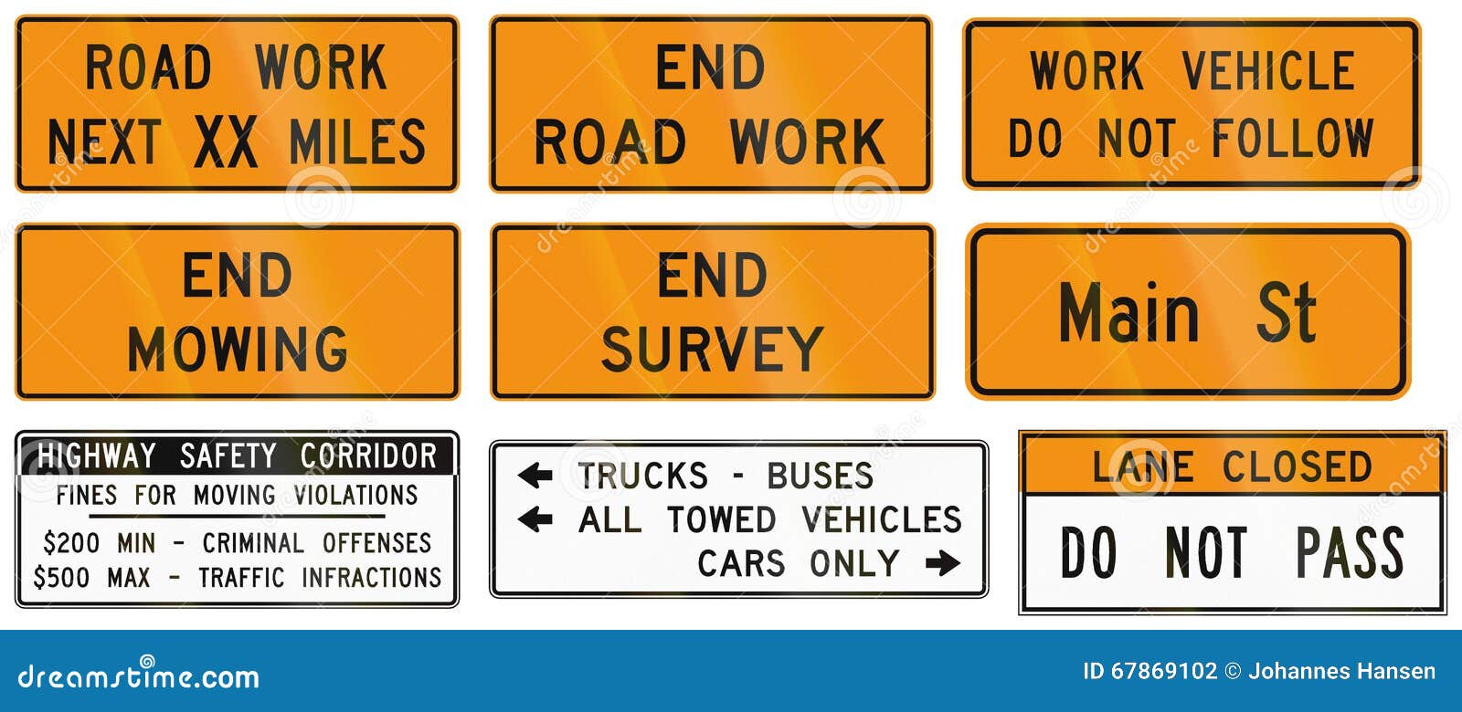Road Signs Used in the US State of Virginia Stock Illustration