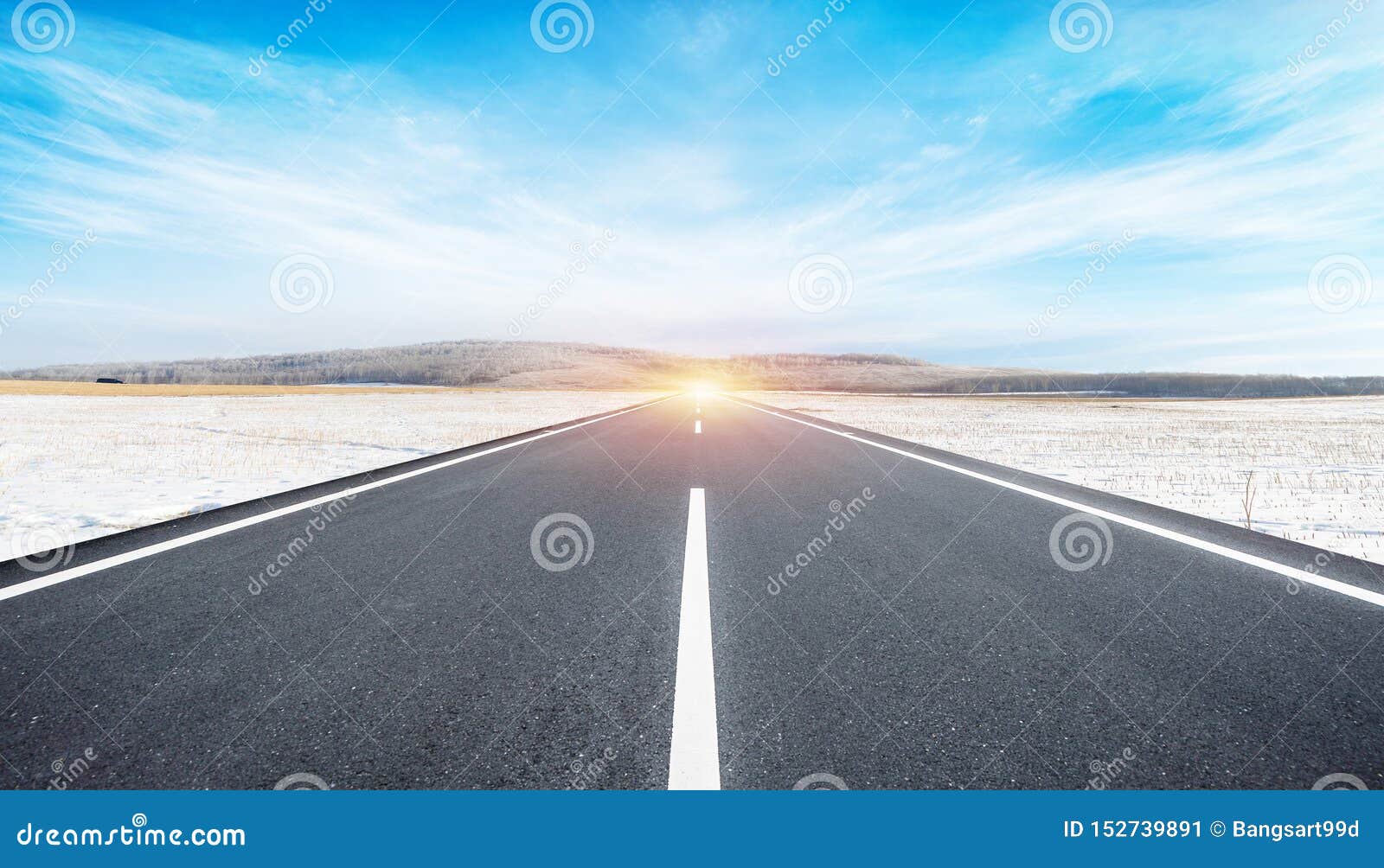 The Road and Sky Background Stock Image - Image of countryside, empty:  152739891