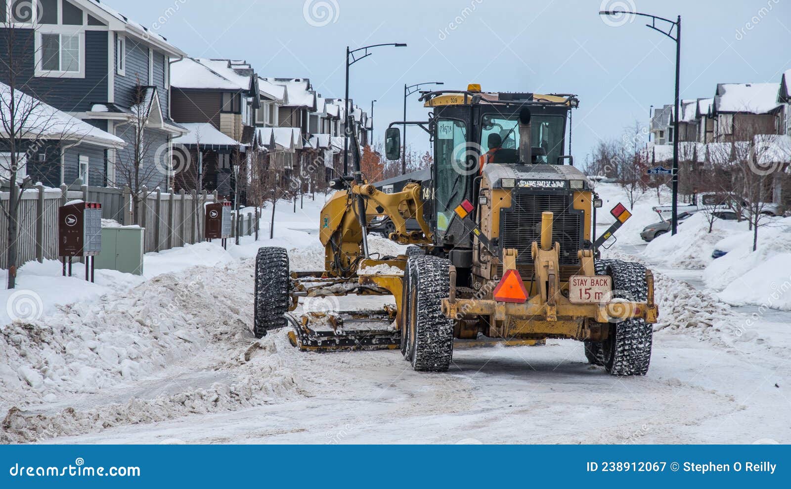 Snow Clearing in the Edmonton Suburbs Stock Image Image of clearing
