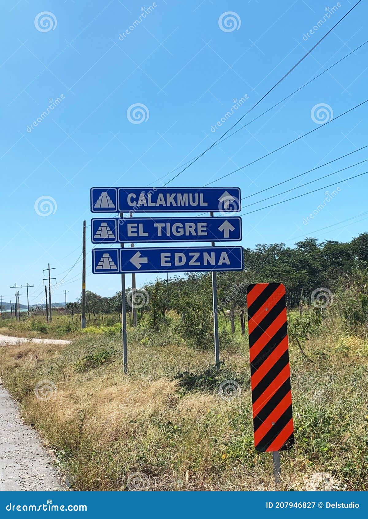 road to calakmul, el tigre and edzna ancient mayan ruins in yucatan peninsula mexico