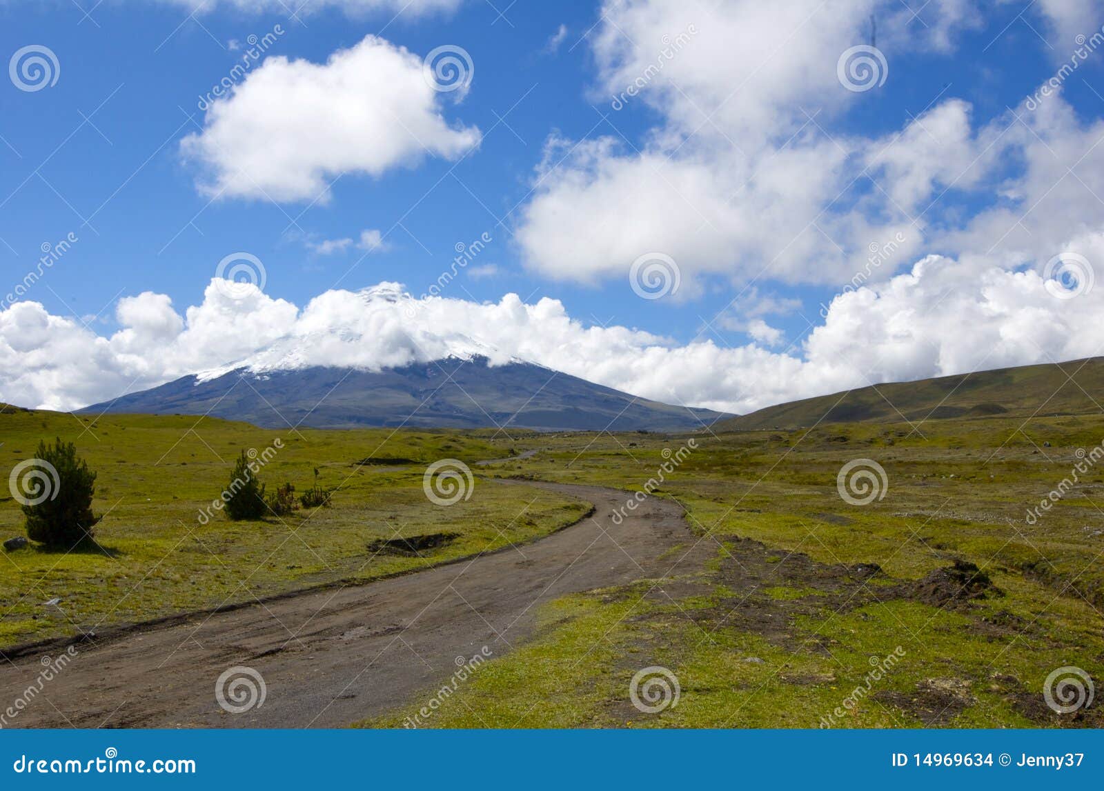 the road to cotopaxi volcano summit in ecuador