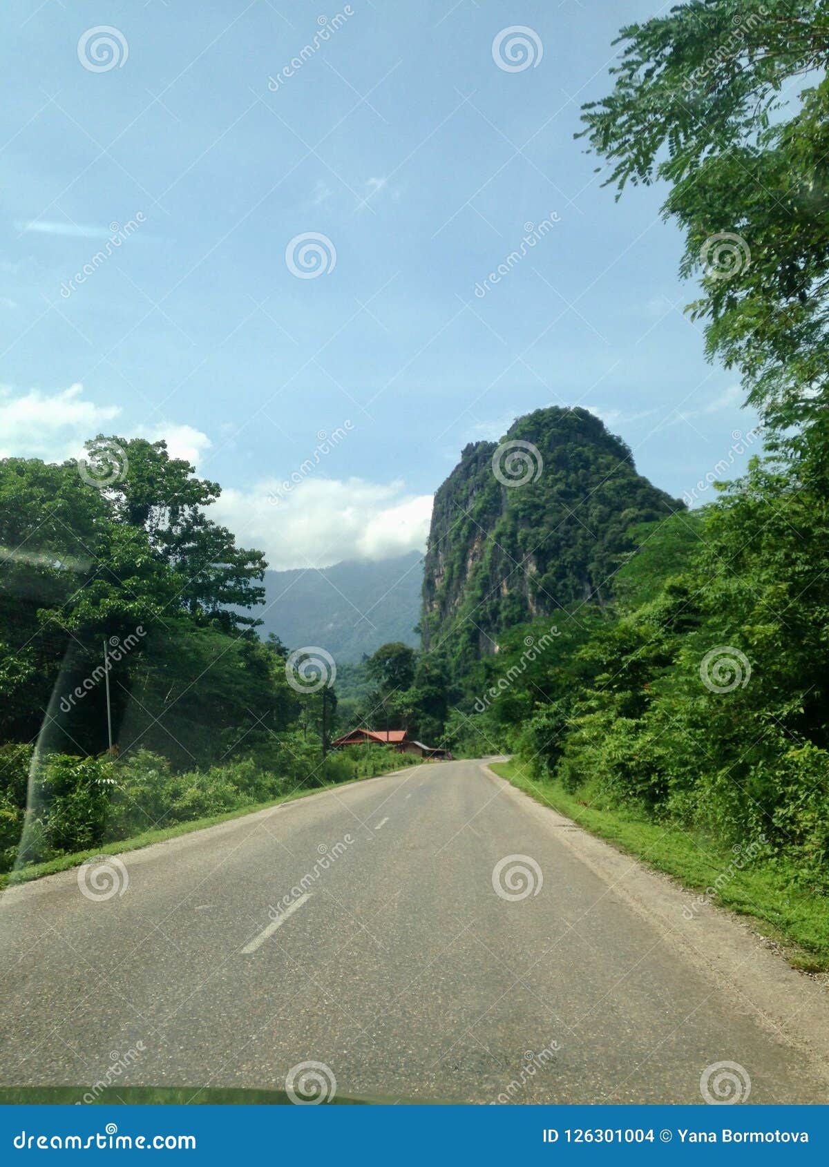 Road To the Green Mountains, Rural Area, Travel To Laos. Stock Photo ...
