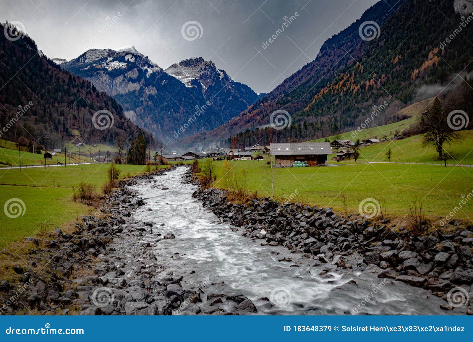 road to grindelwald through the swiss alps