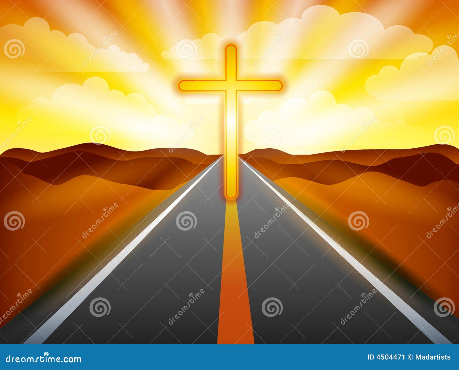 Redemption At Sunset: A Digital Art Illustration Of Jesus Christ On The ...