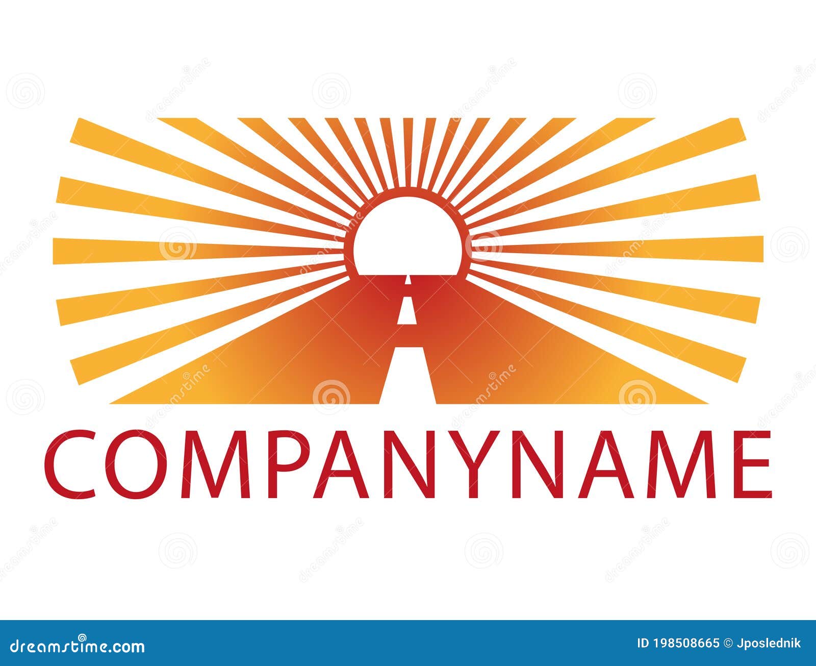 the road towards the sun. the dashed line marks its center. logo.