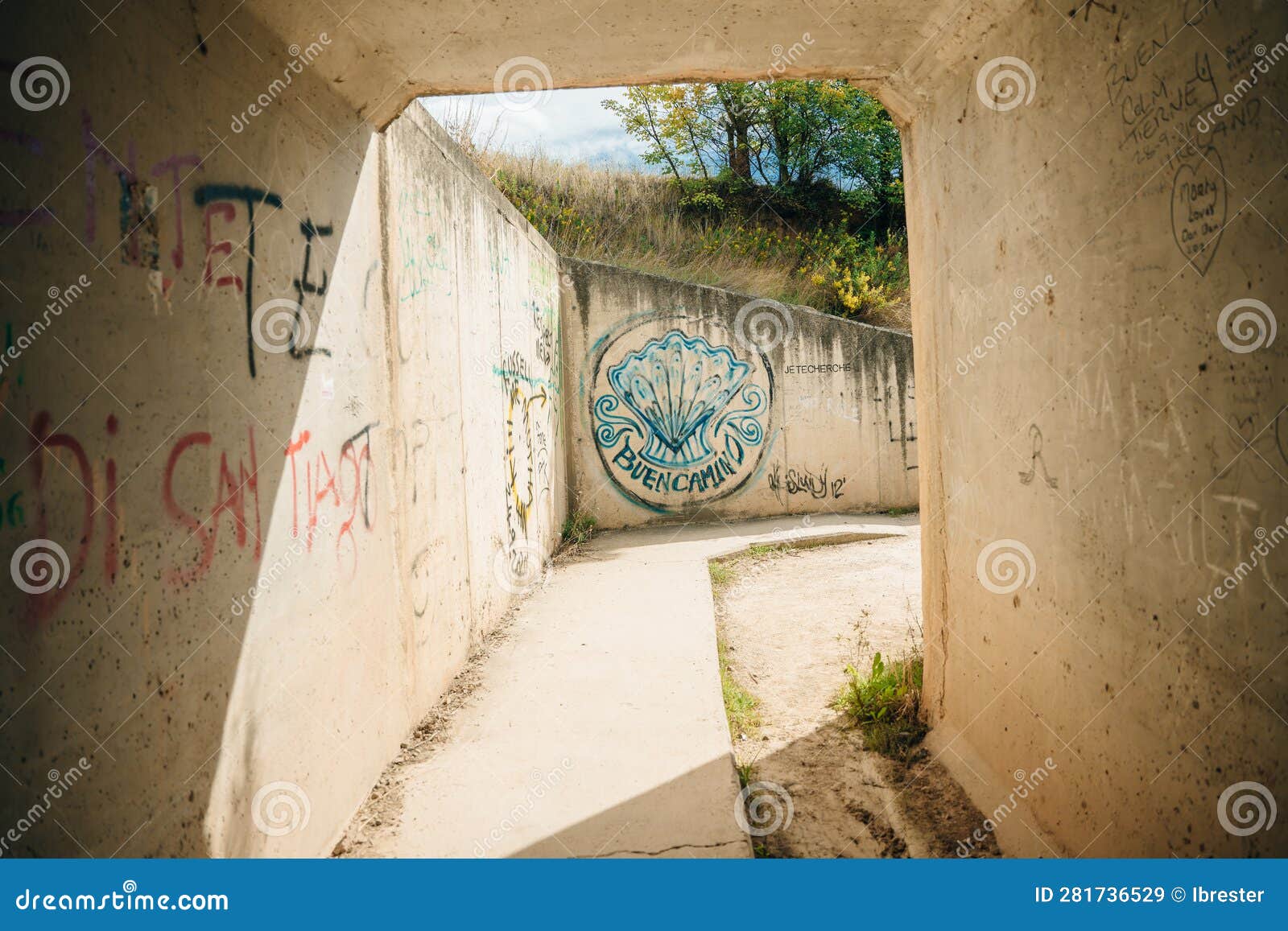 Road in Tunnel, Pedestrian Pass. Spain May 2023 Stock Image Image