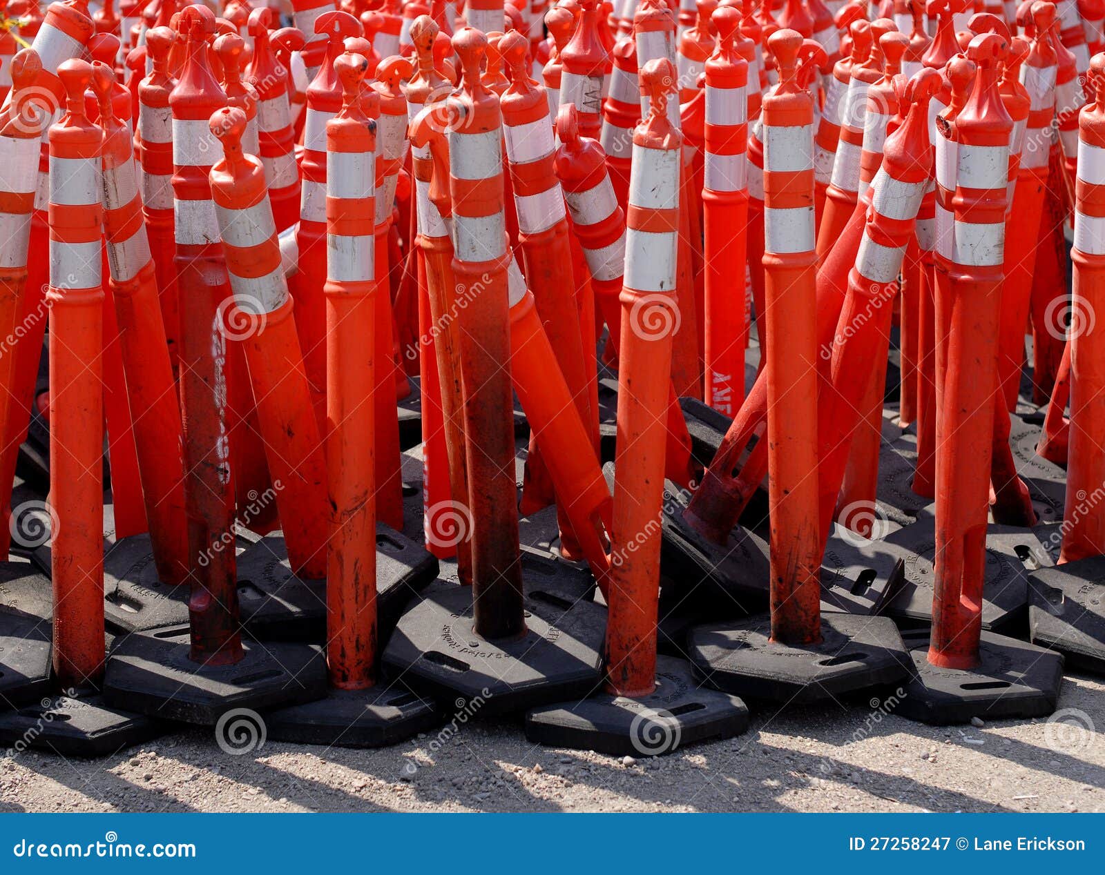 Road Warning Cones stock image. Image of orange, object 27258247