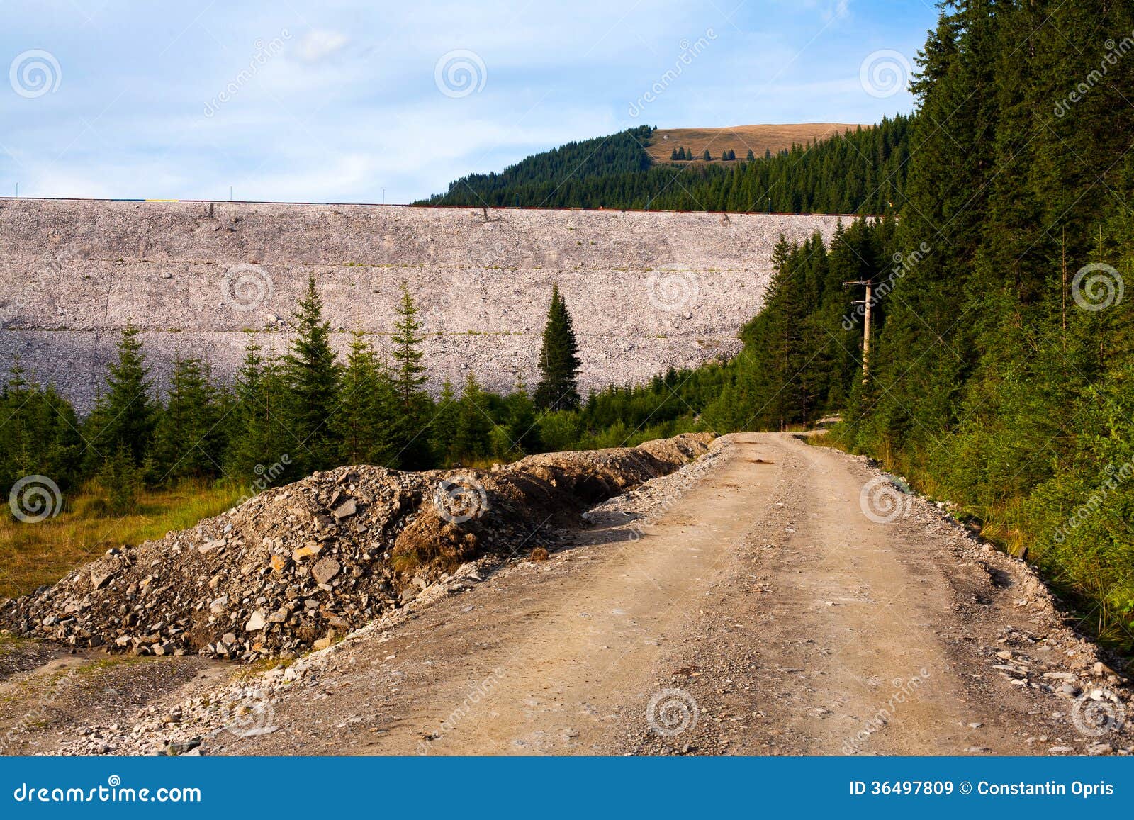Road And Water Dam Stock Image Image Of Water Power 36497809
