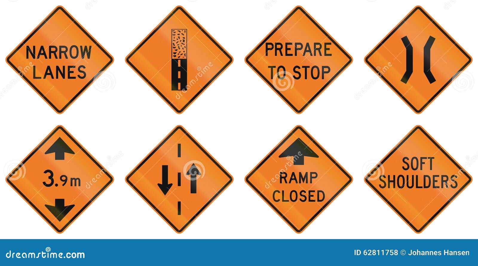 Road Work Signs In Ontario Canada Stock Illustration Image 62811758