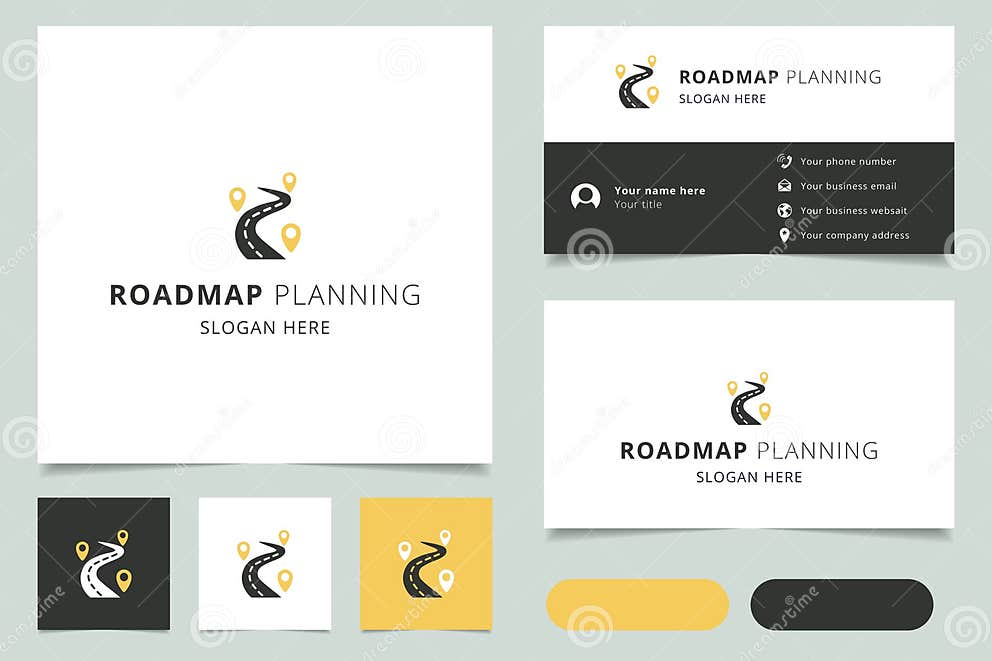 Roadmap Planning Logo Design with Editable Slogan. Branding Book and ...