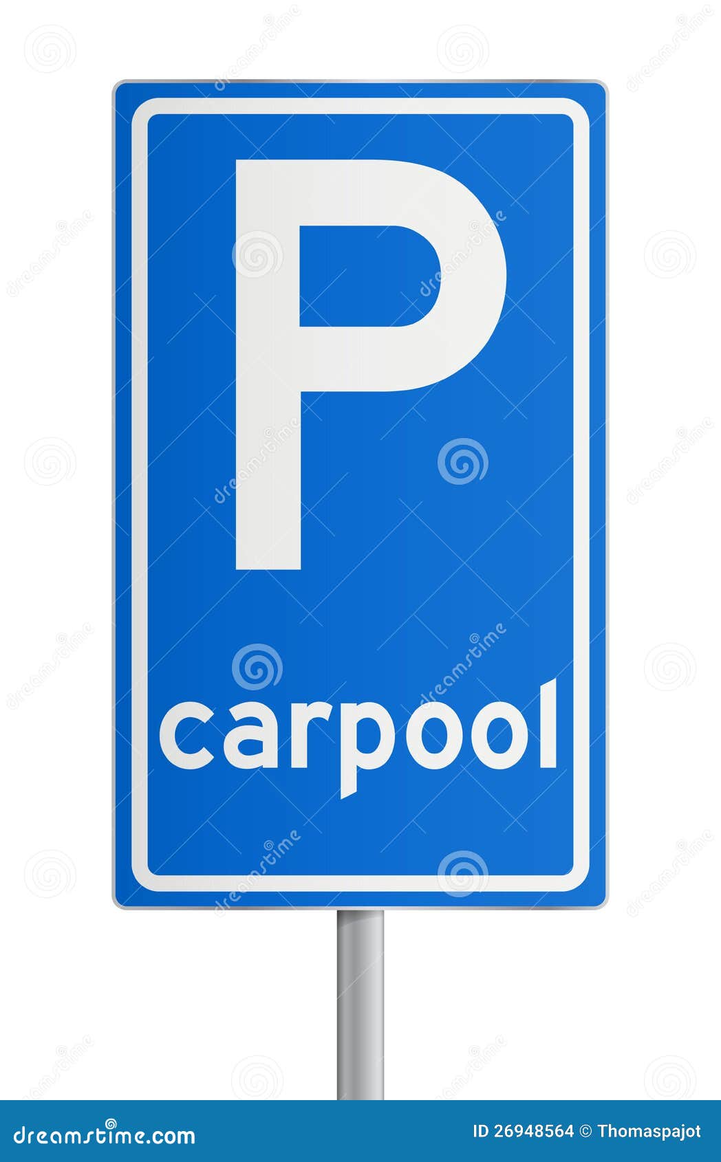 Roadsign del Carpool. Illustrazione del roadsign isolato dell'azzurro del carpool