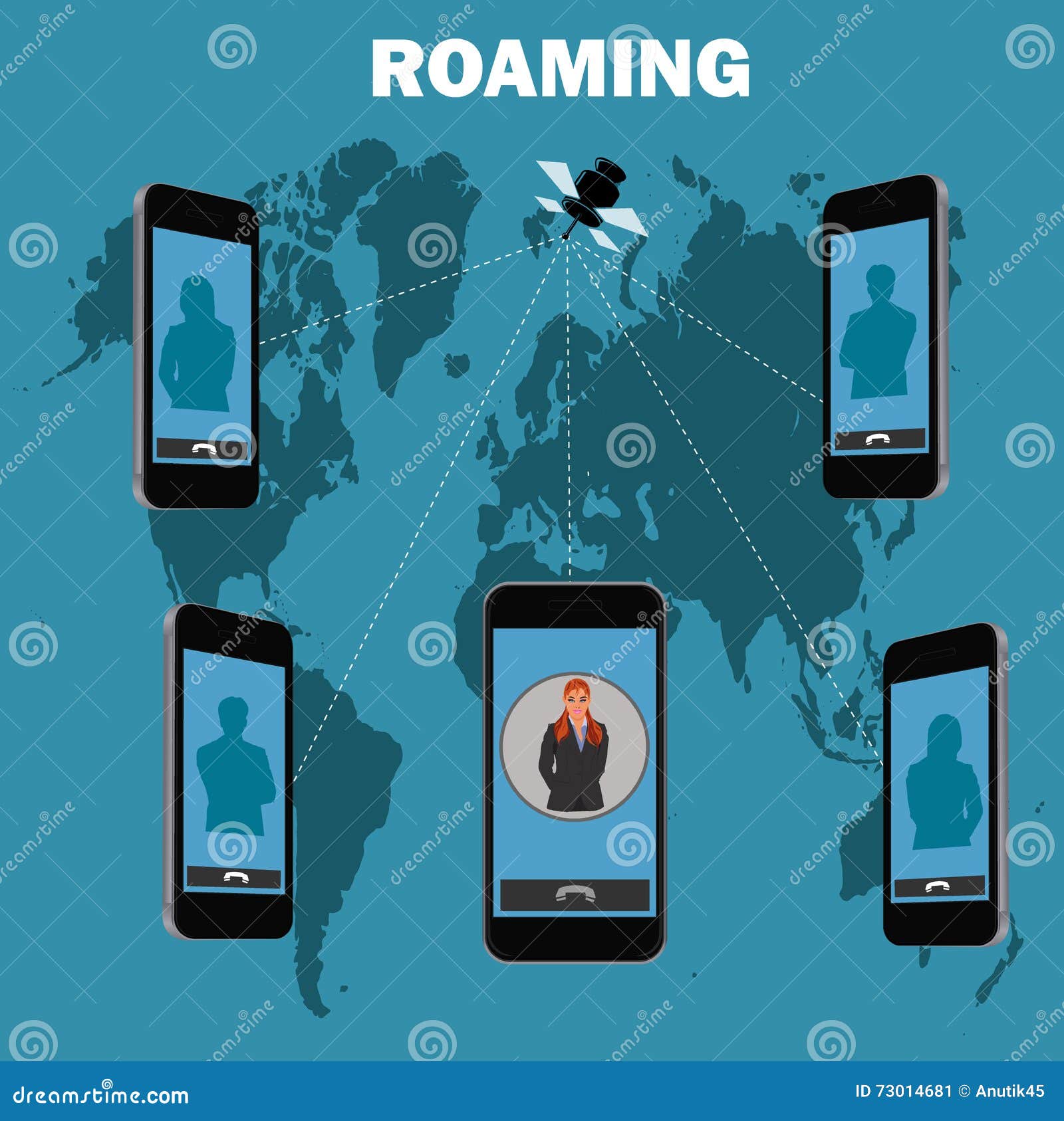 Roaming Concept, Vector Illustration Stock Vector - Image: 73014681