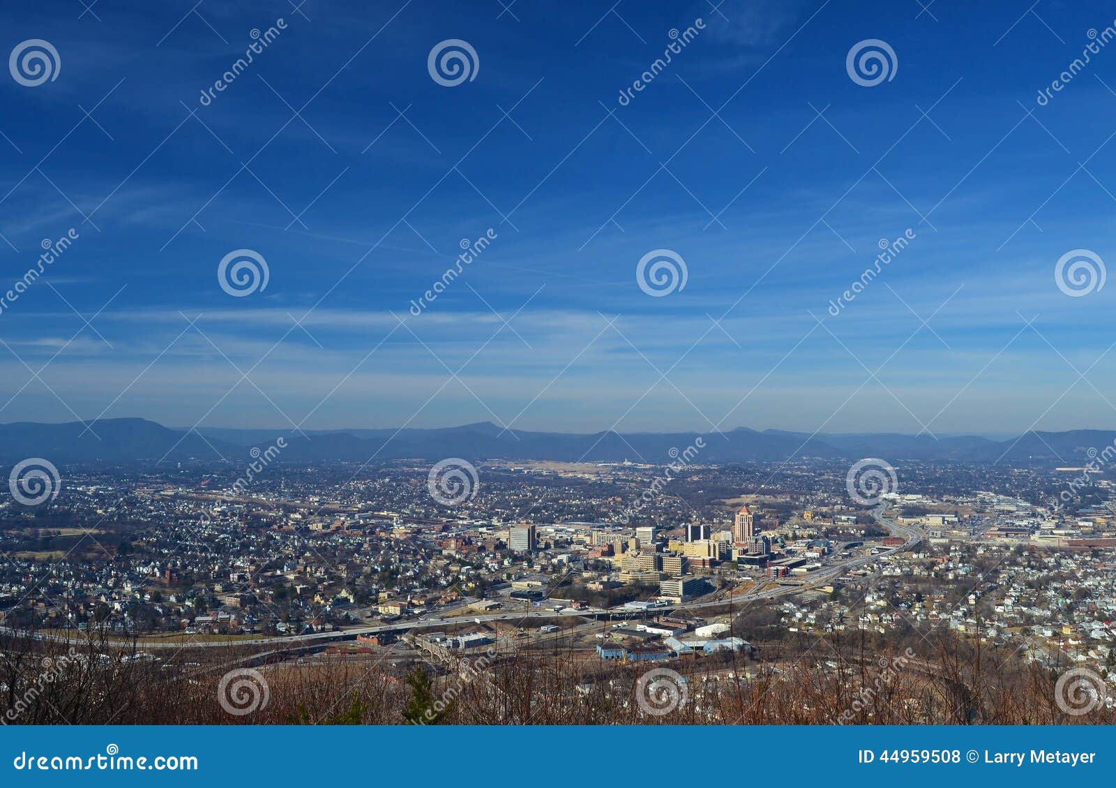 Roanoke City from Mill Mountian Overlook Stock Photo Image of united