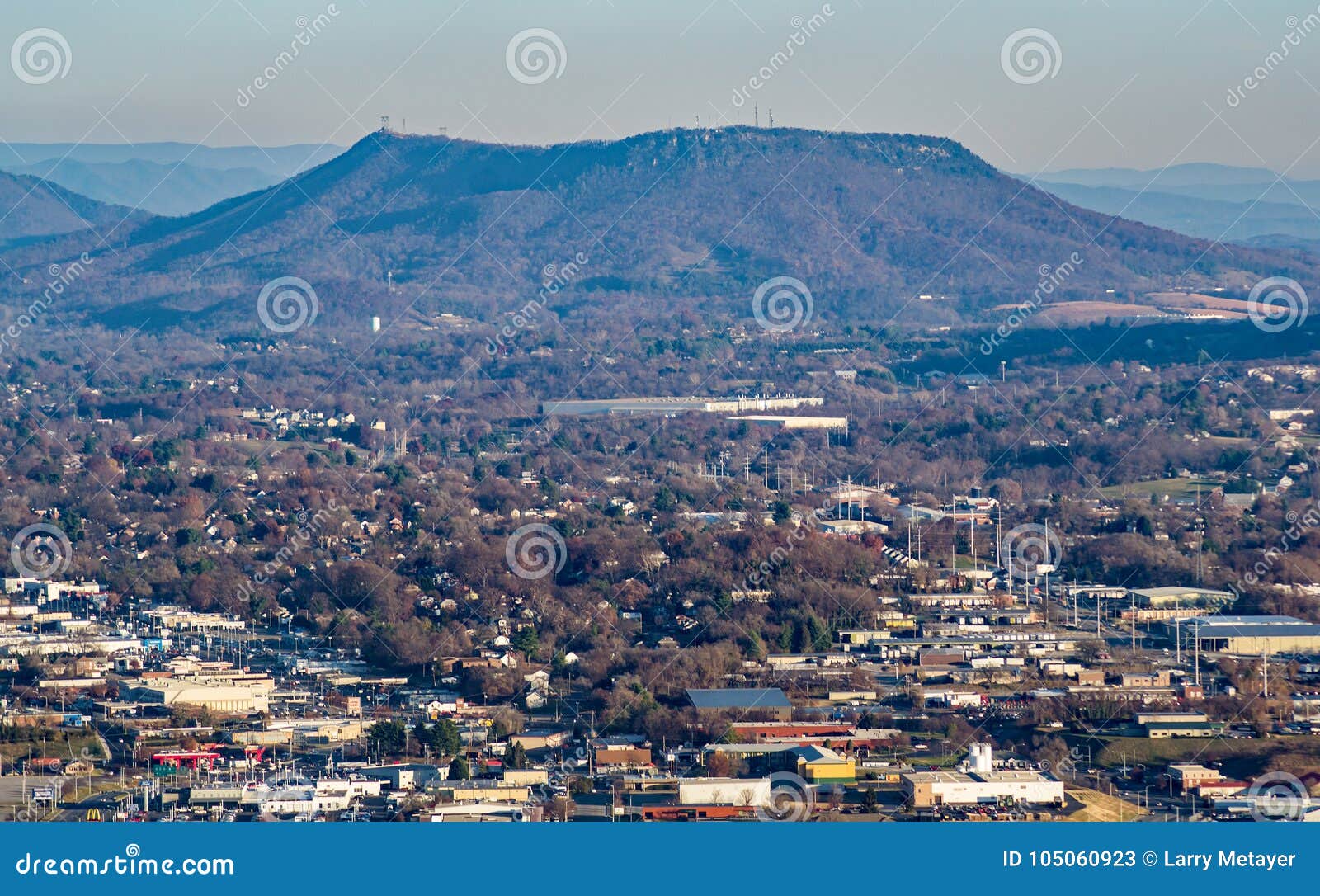 Roanoke Valley and Tinker Mountain Stock Image Image of appalachain