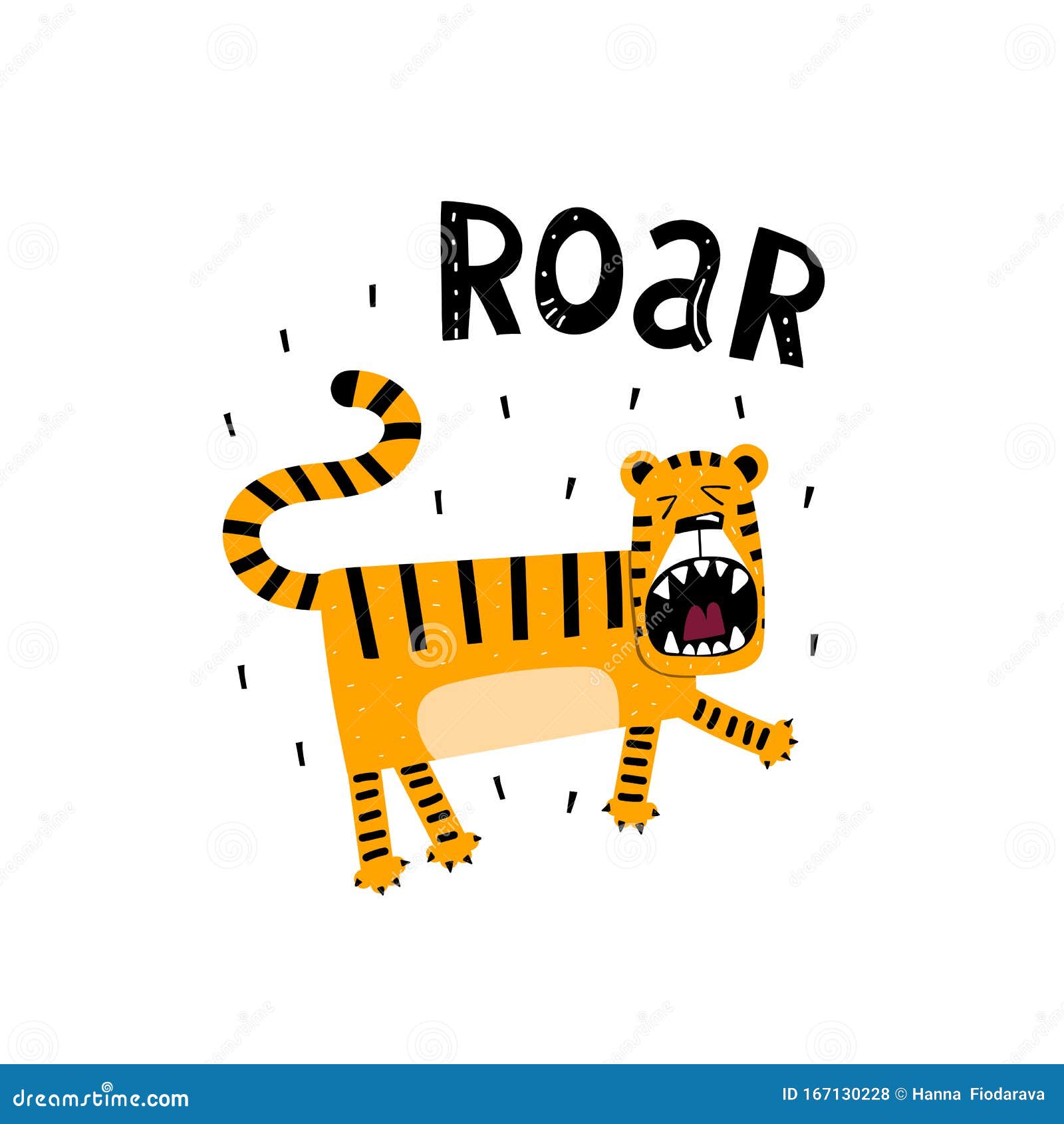 Cartoon tiger roar ~ Sound Clip Royalty Free #35044085