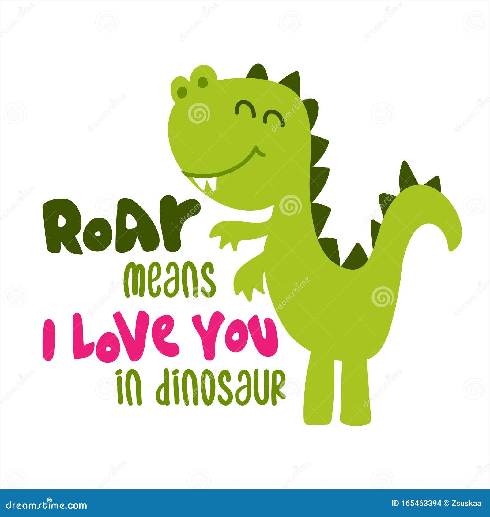 Roar Significa Che Ti Amo a Dinosauro Illustrazione Vettoriale