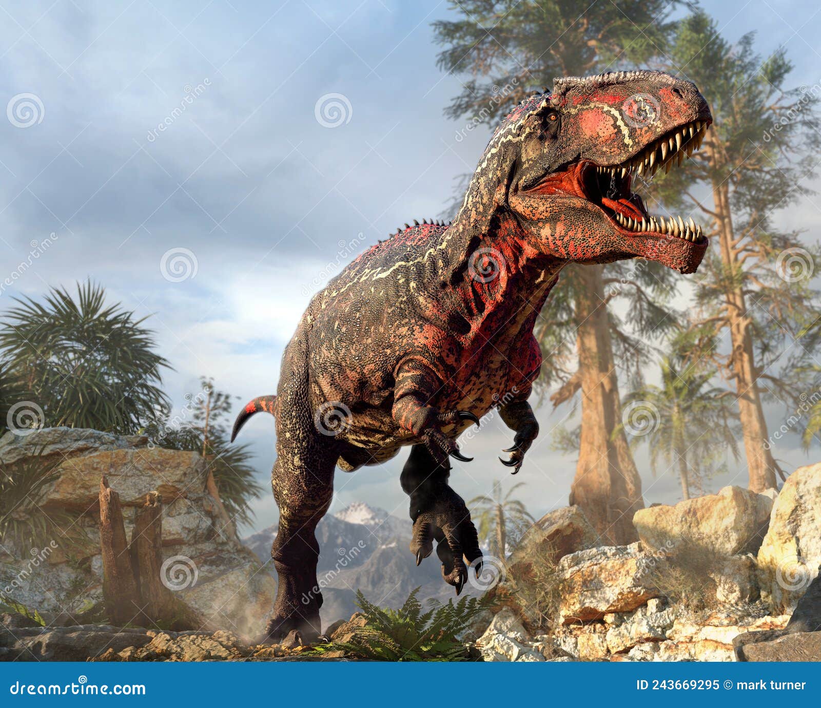 giganotosaurus from the cretaceous era 3d 