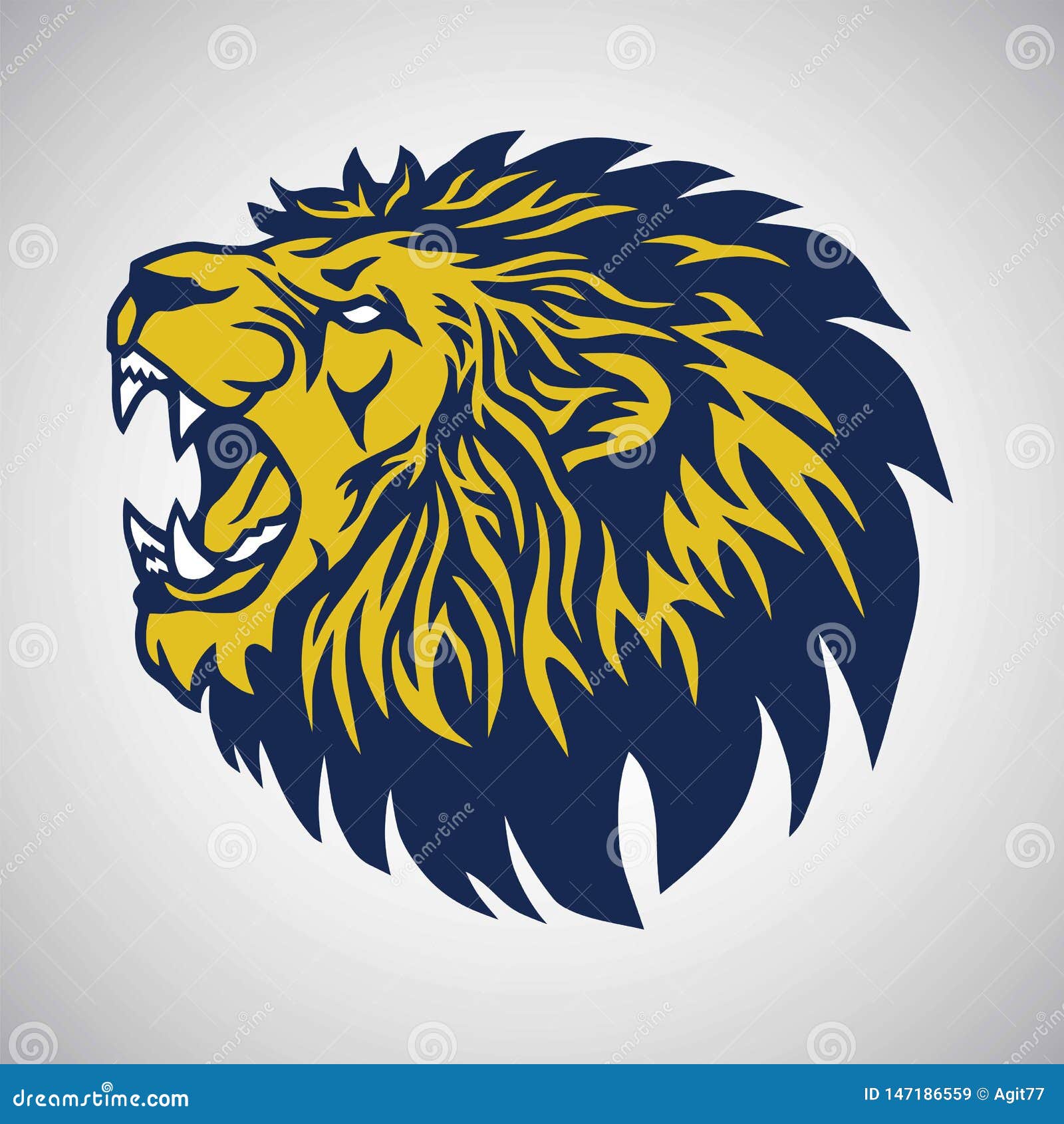 Lion roar icon symbol with color blue Royalty Free Vector-cheohanoi.vn