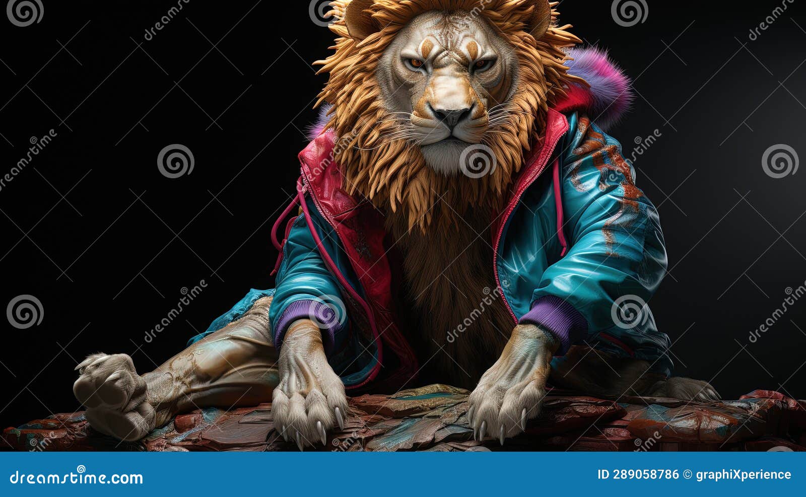 Roaring Rhymes of the Rapper King Stock Illustration Illustration of
