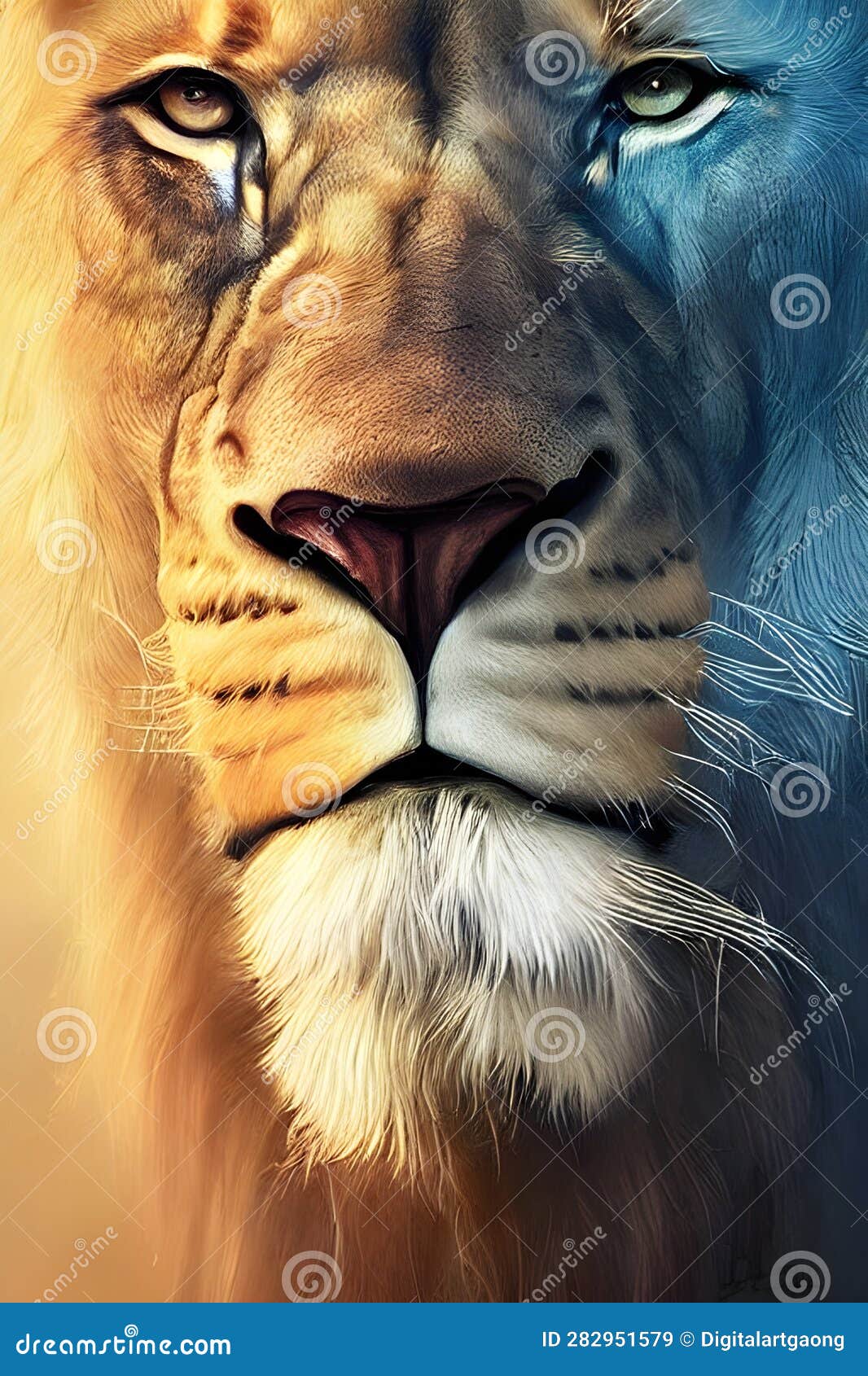 roaring splendor: digital lion artwork compilation