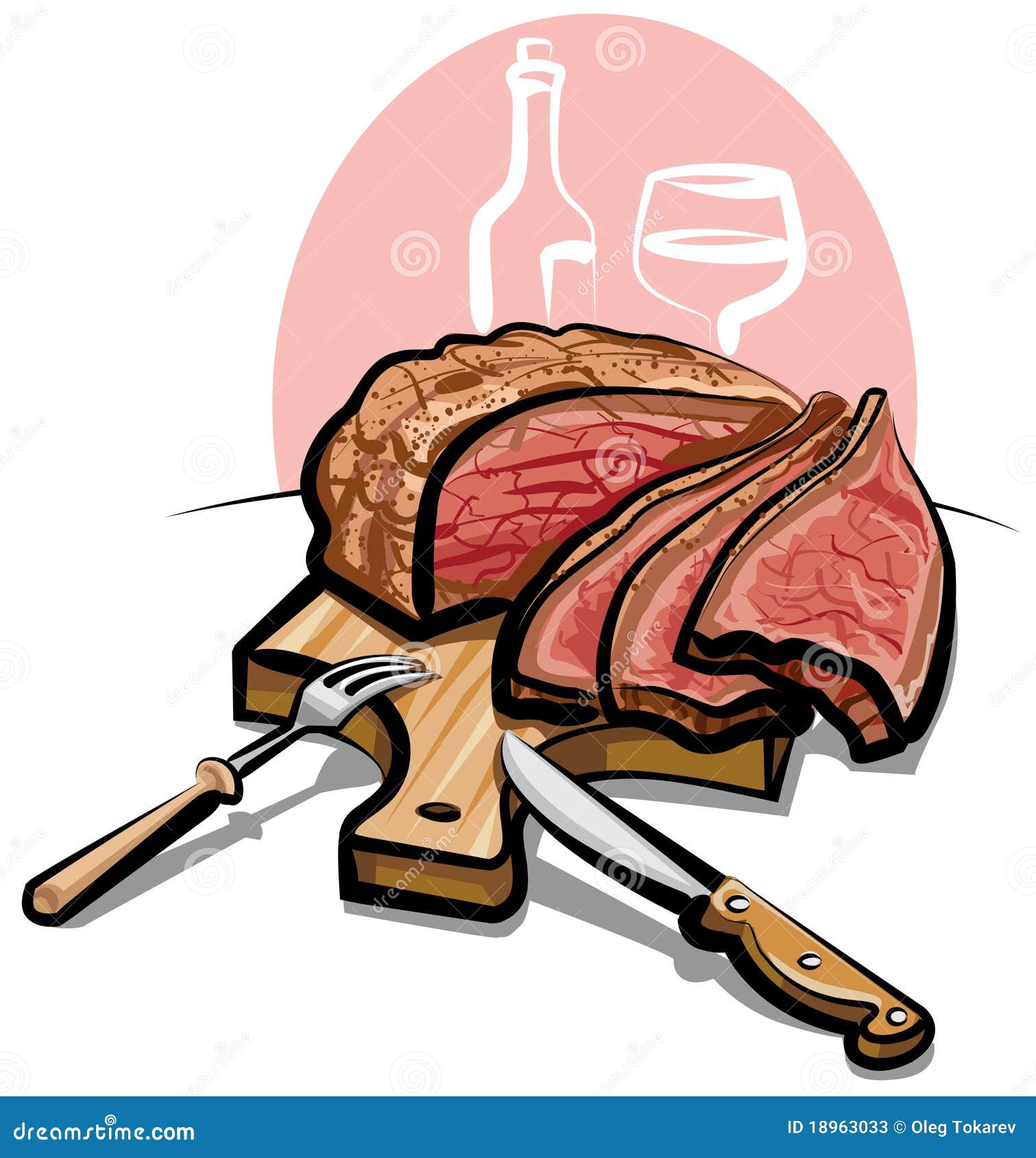 Roast beef stock vector. Illustration of tasty, steak 18963033