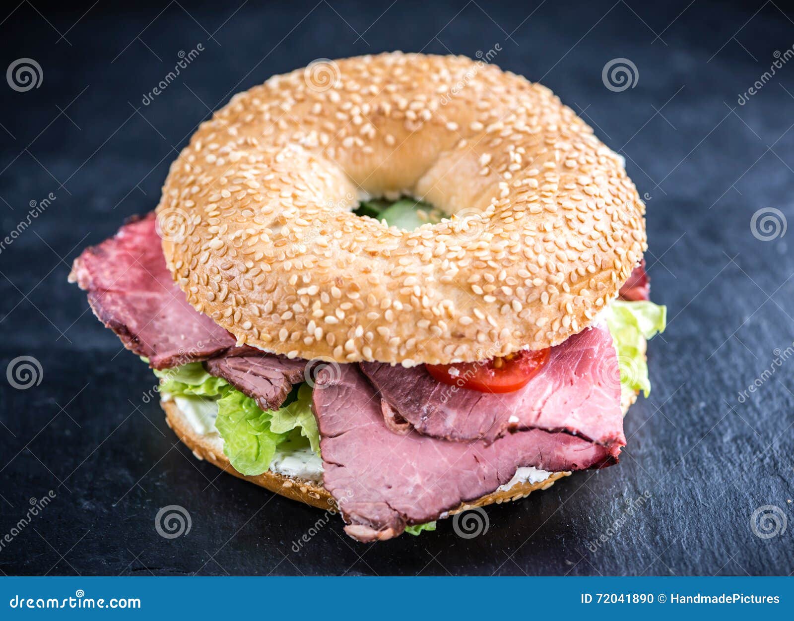 Roast Beef Bagel (selective Focus) Stock Photo Image of meat, filet