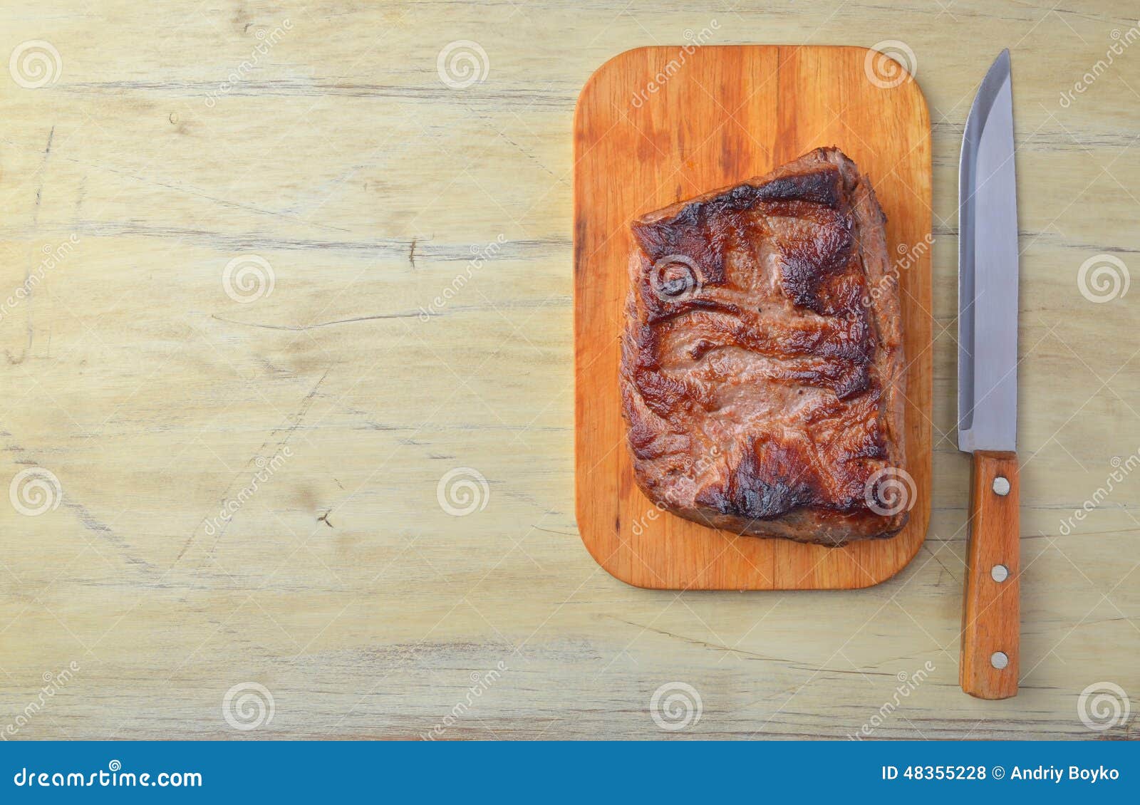 Roast Beef on Cutting Board Stock Photo Image of fork, pepper 48355228