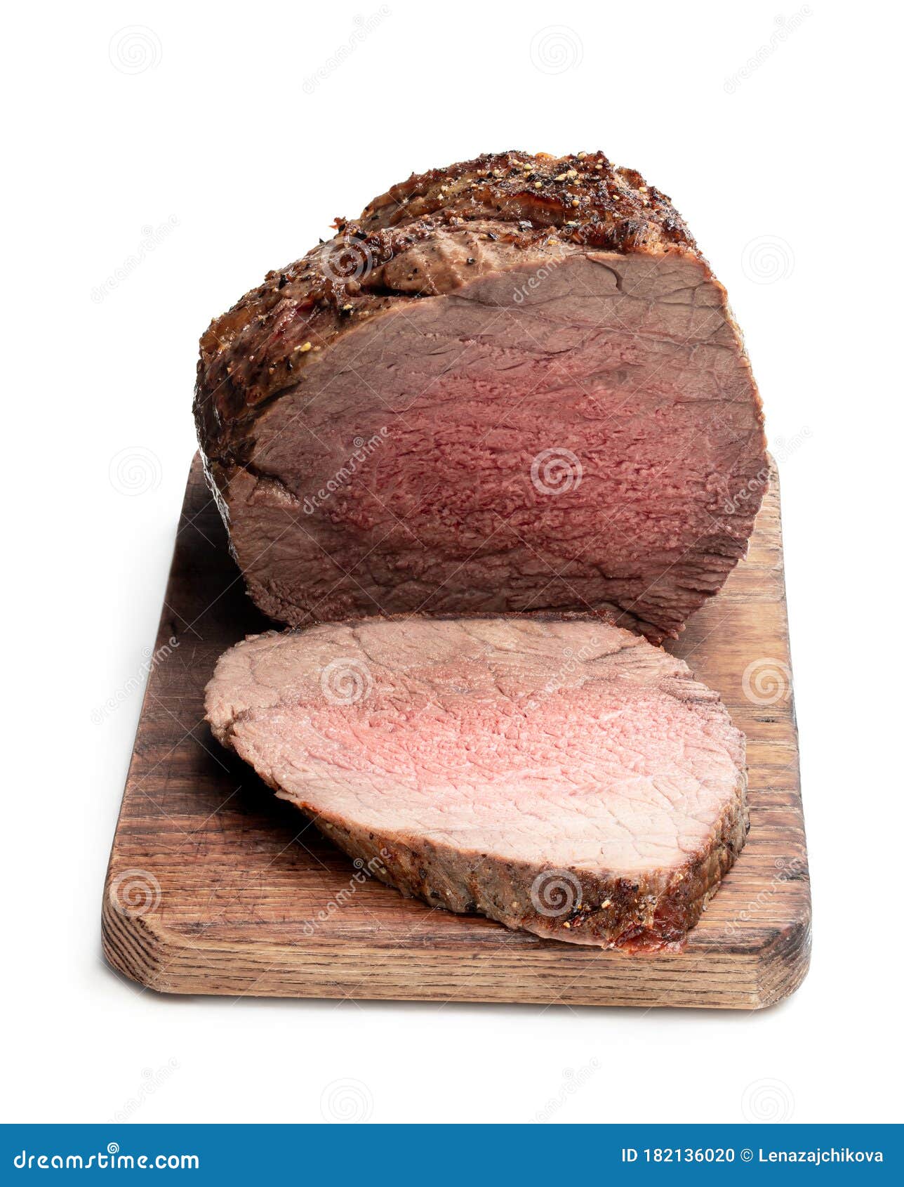Roast Beef Isolated on White Background Stock Photo Image of meat, dinner 182136020