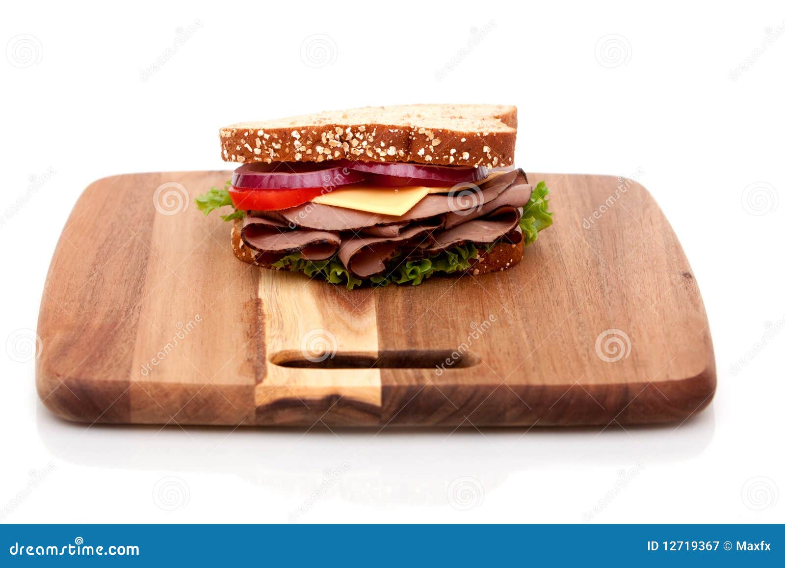 Roast beef sandwich stock image. Image of wheat, board 12719367