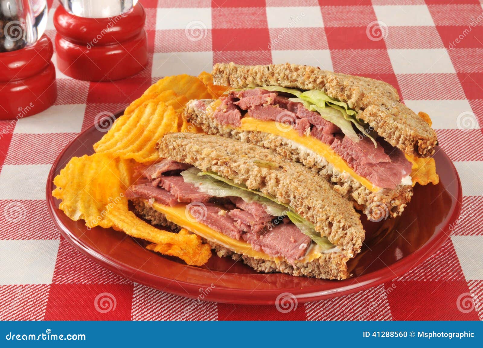 Roast beef sandwich stock photo. Image of potato, home 41288560