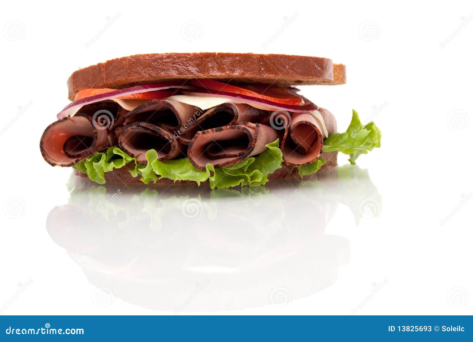 Roast Beef Sandwich On Rye Bread Stock Image Image of onion, healthy