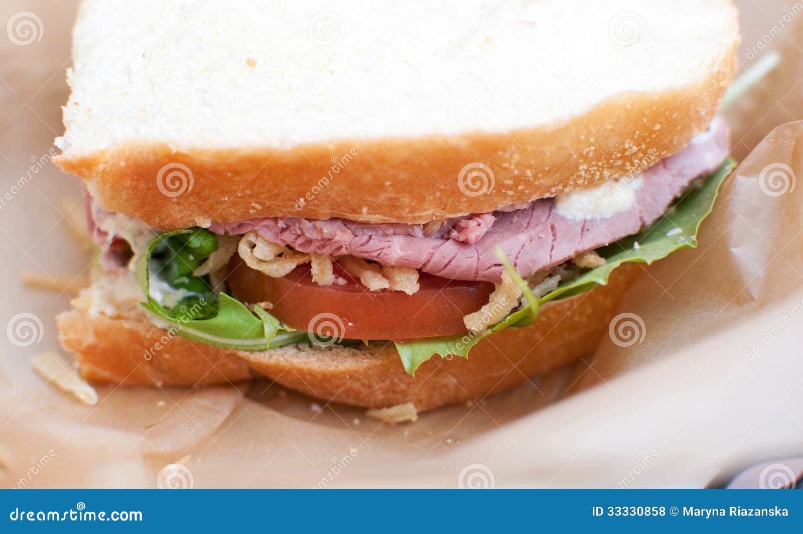 Roast Beef Sandwich With White Bread Royalty Free Stock Photos Image 33330858