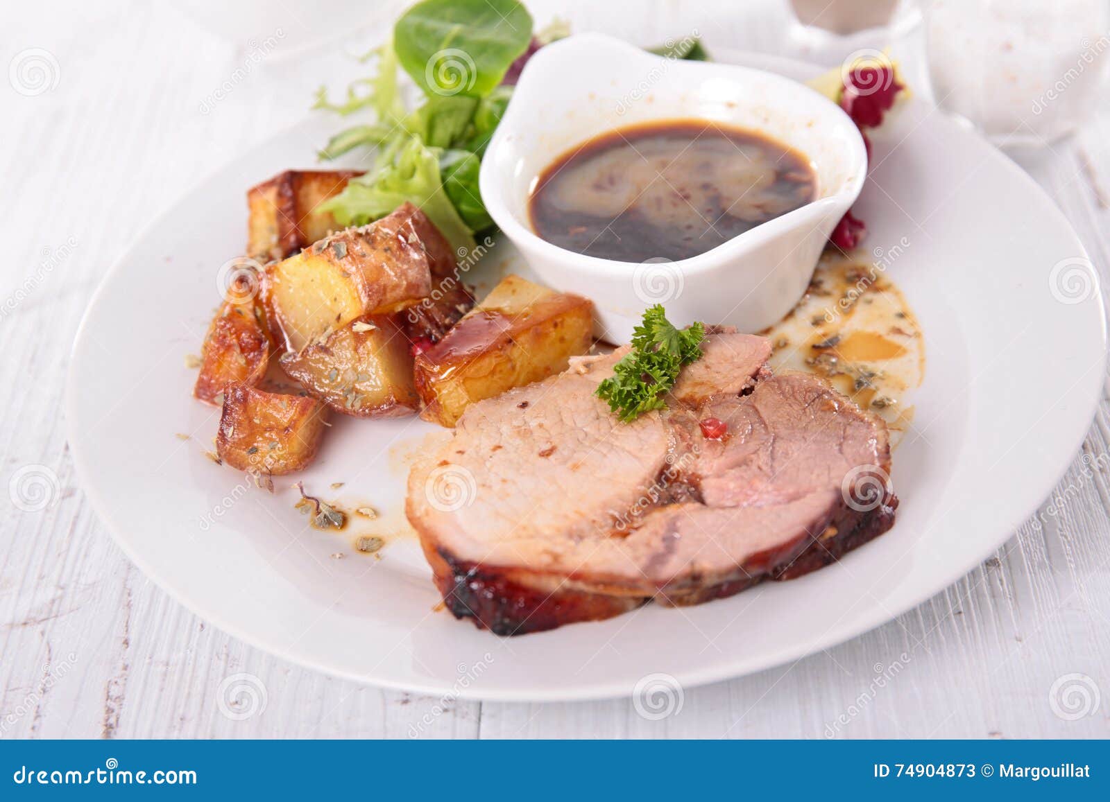 Roast beef and sauce stock image. Image of sauce, meal 74904873