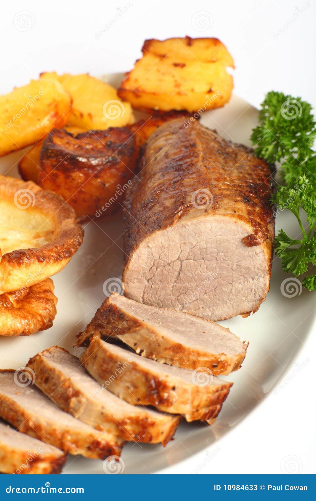 Roast Beef on a Serving Plate Stock Image Image of meat, yorkshire