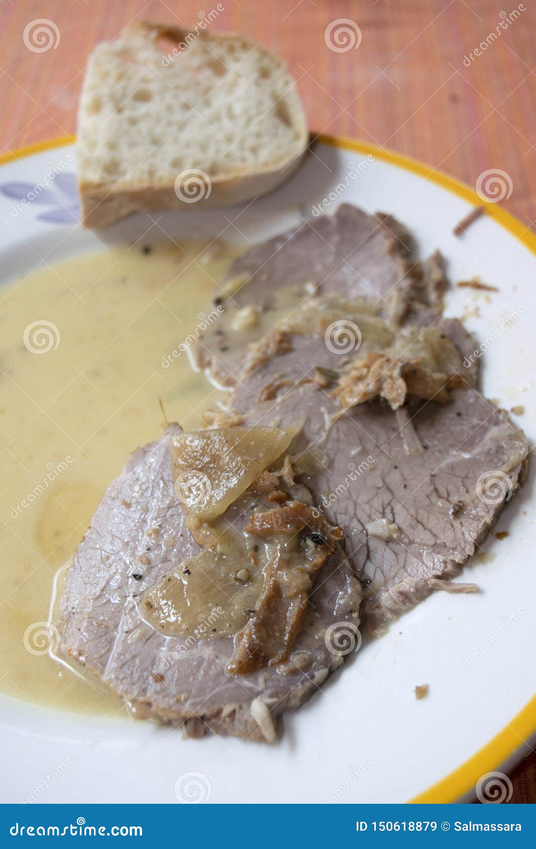 Roast Beef with White Wine Sauce Stock Image Image of roast, white