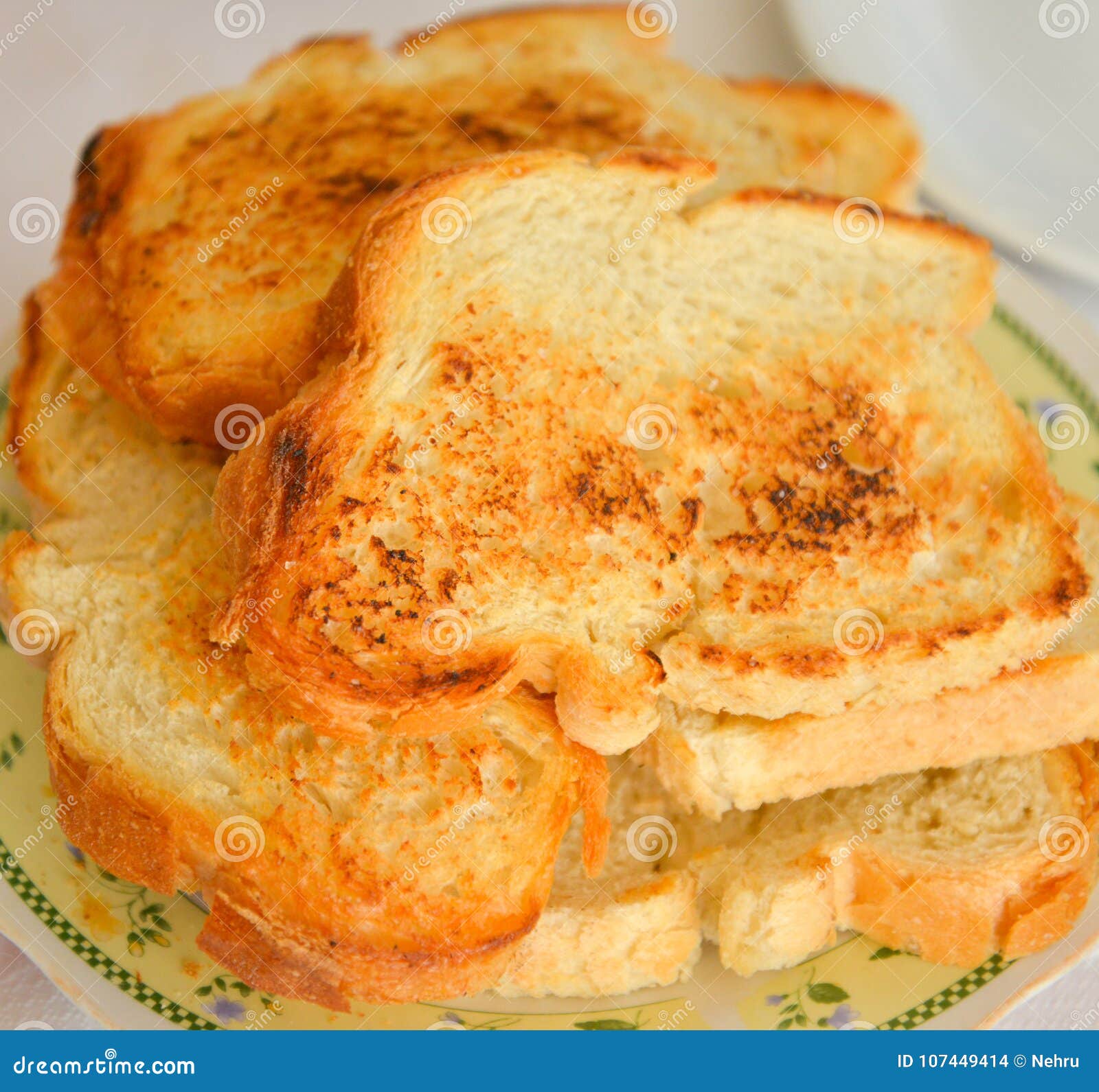 Roast Bread , Toast, in a Restaurant Stock Photo Image of product