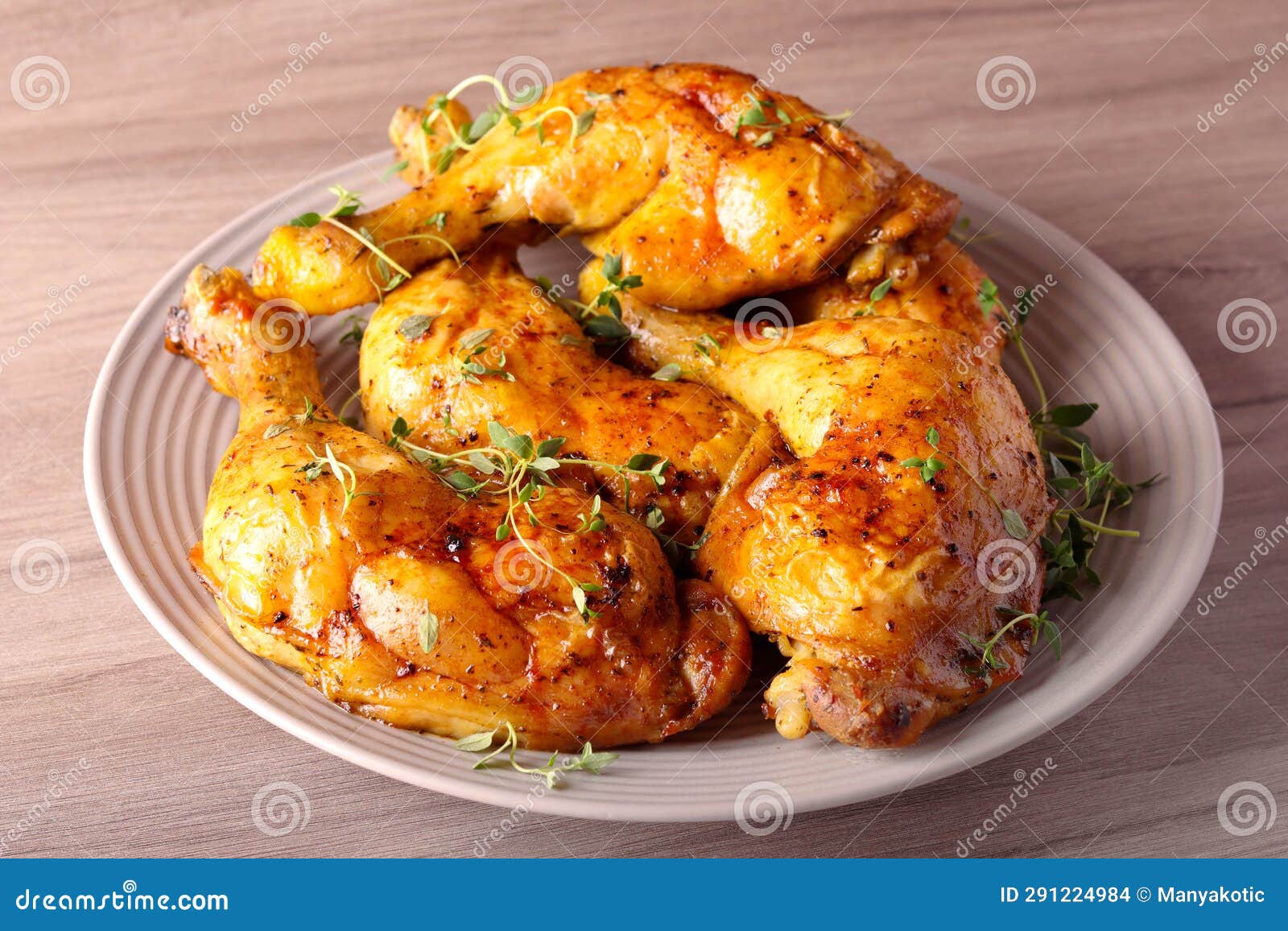 Roast chicken legs stock photo. Image of brunch, roast 291224984